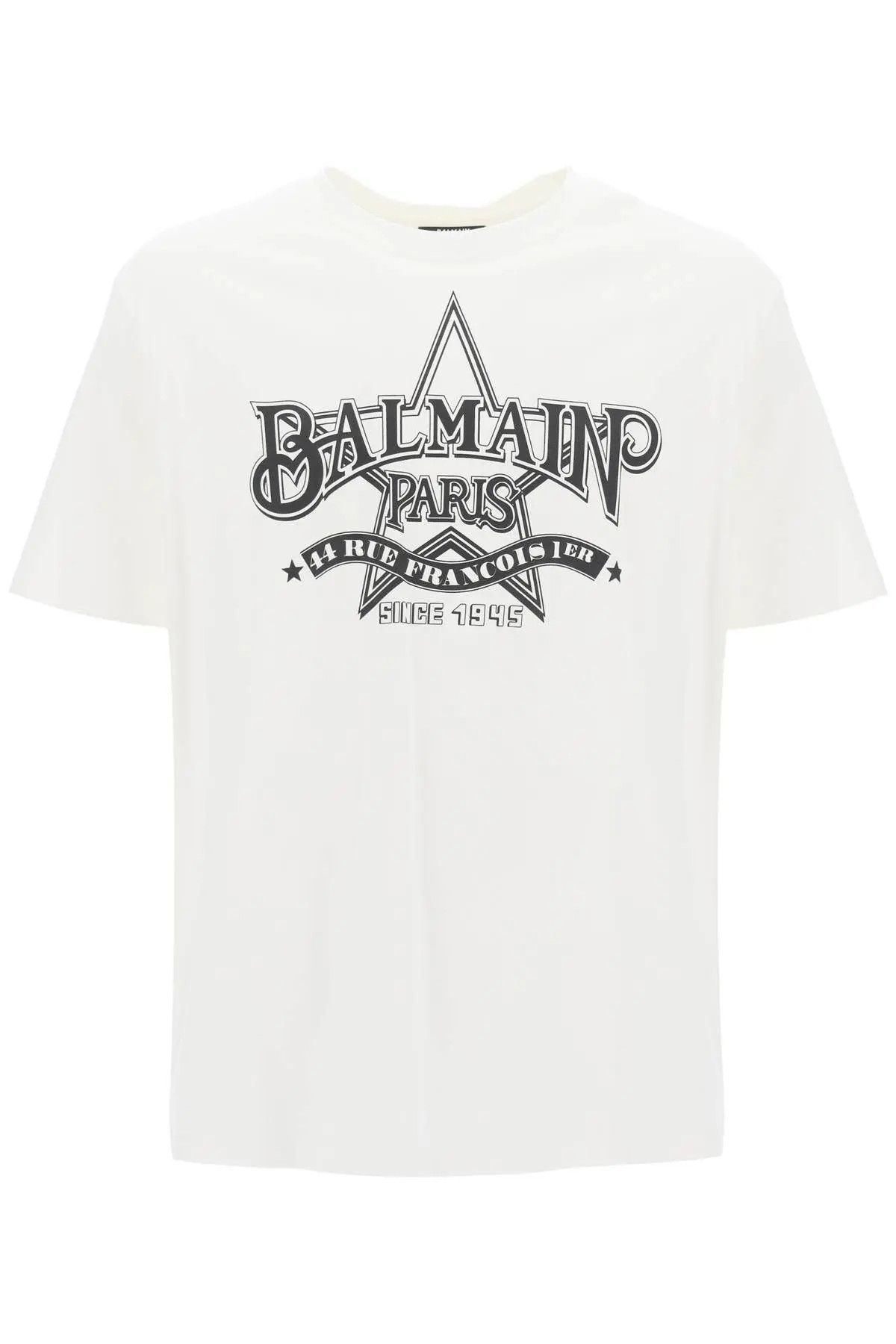 image of Balmain O1S22I1N0224 Crew-Neck T-Shirt In White, Men's (Size XL)