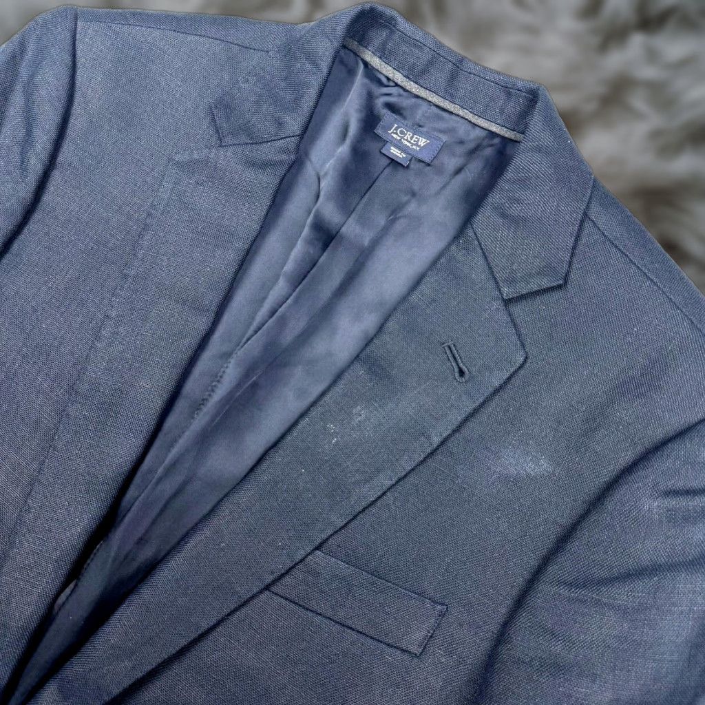 J.CREW Men’s Ludlow Irish Linen Blazer Jacket 36R Blue 2-Button Regular Single-Breasted