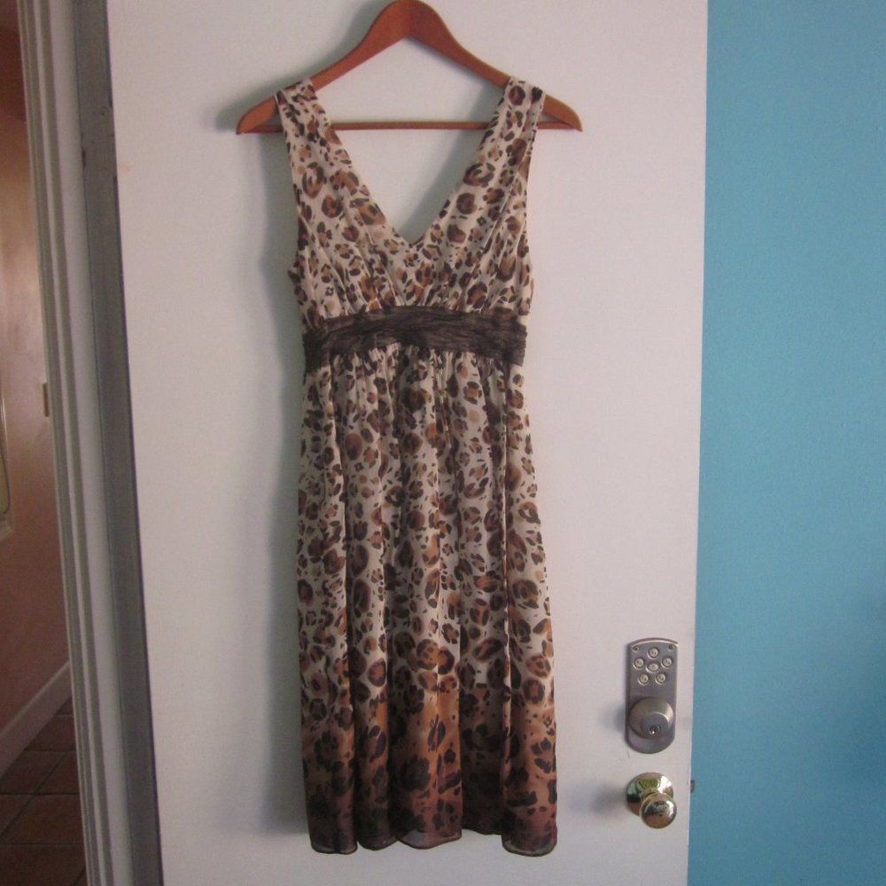 Nicole Miller Nicole Miller Collection Silk Dress Animal Print Deep V-Neck Size M / US 6-8 / IT 42-44 - 13 Thumbnail