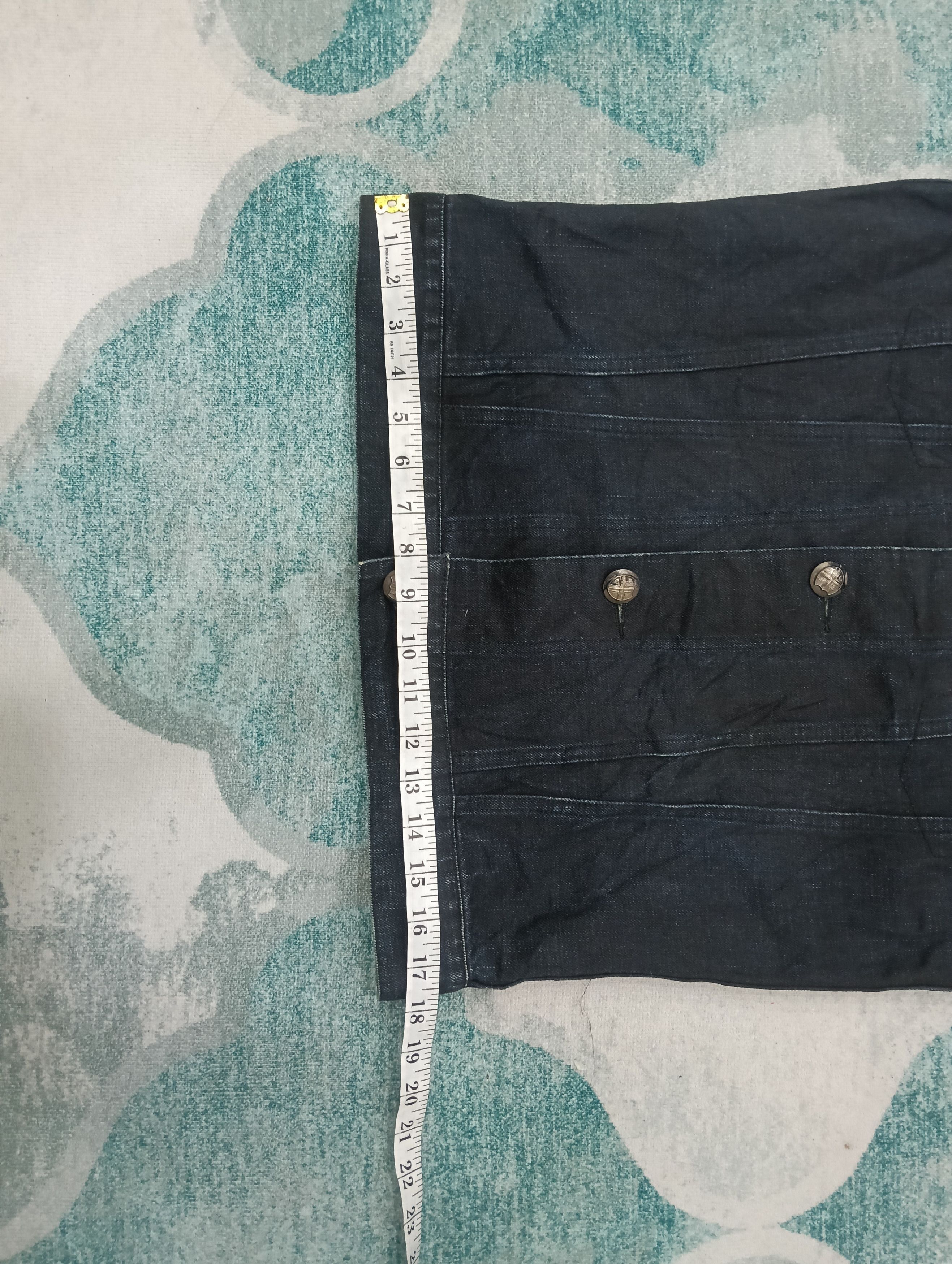 Japanese Brand Advantage Cycle Skulls Vest Denime Jacket Size 38S - 15 Thumbnail