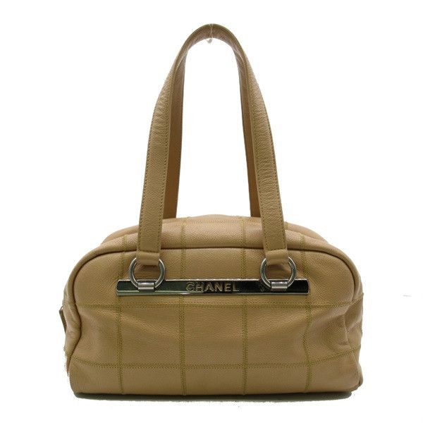 image of Chanel Lax Square Quilt Bowler Bag in Brown, Women's