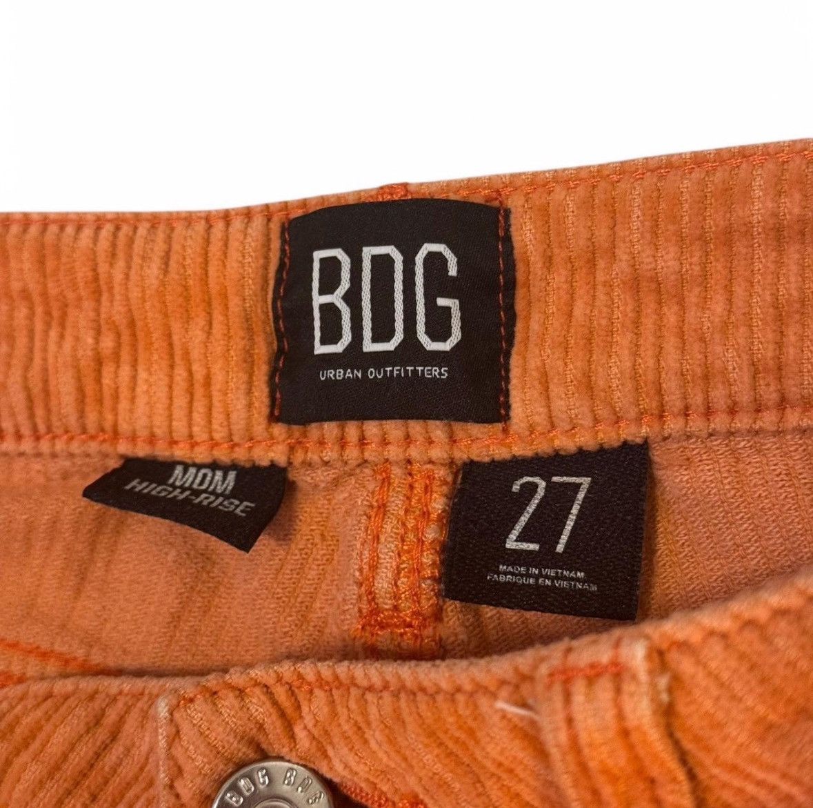 Bdg BDG Urban Outfitters Orange Corduroy Pants Size 27" / US 4 / IT 40 - 2 Thumbnail