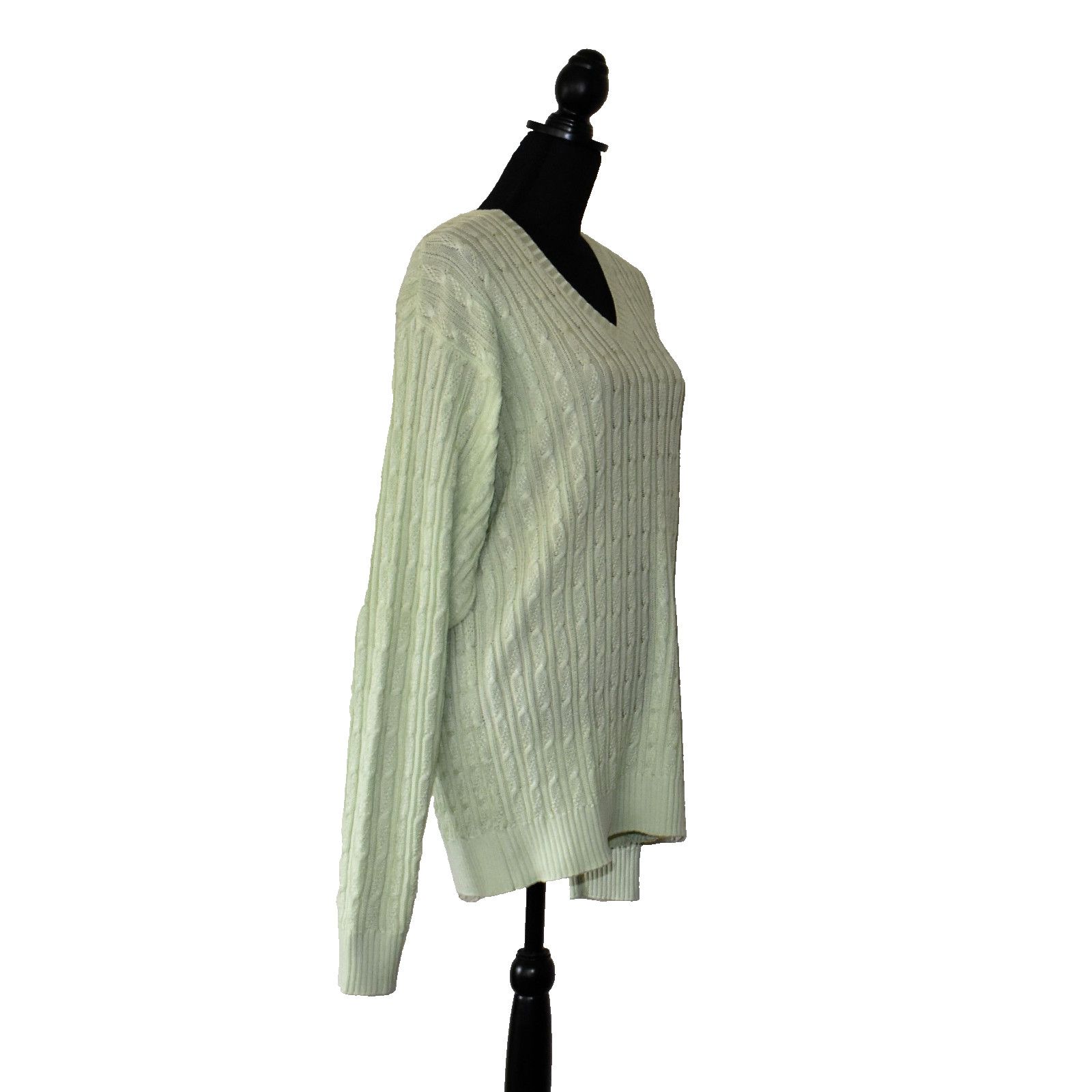 Bobby Jones NWOT BOBBY JONES Lime Cotton Knit V Neck Sweater Size L Size L / US 10 / IT 46 - 2 Thumbnail