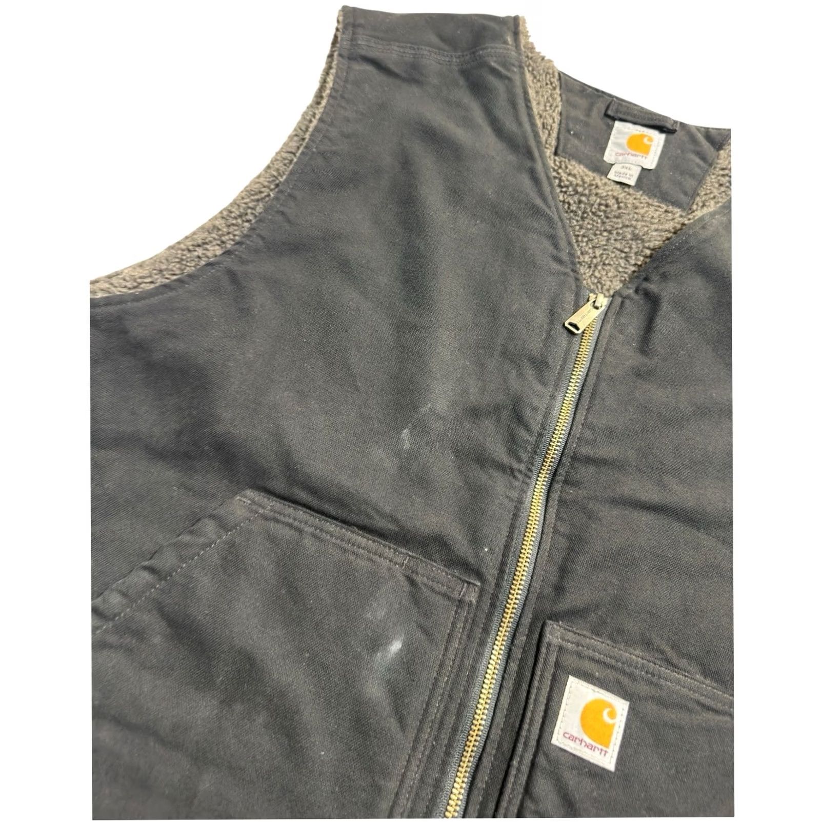 Carhartt Carhartt Vest Mens Size 3XL Black Canvas Sherpa Lined Size US XXL / EU 58 / 5 - 6 Thumbnail