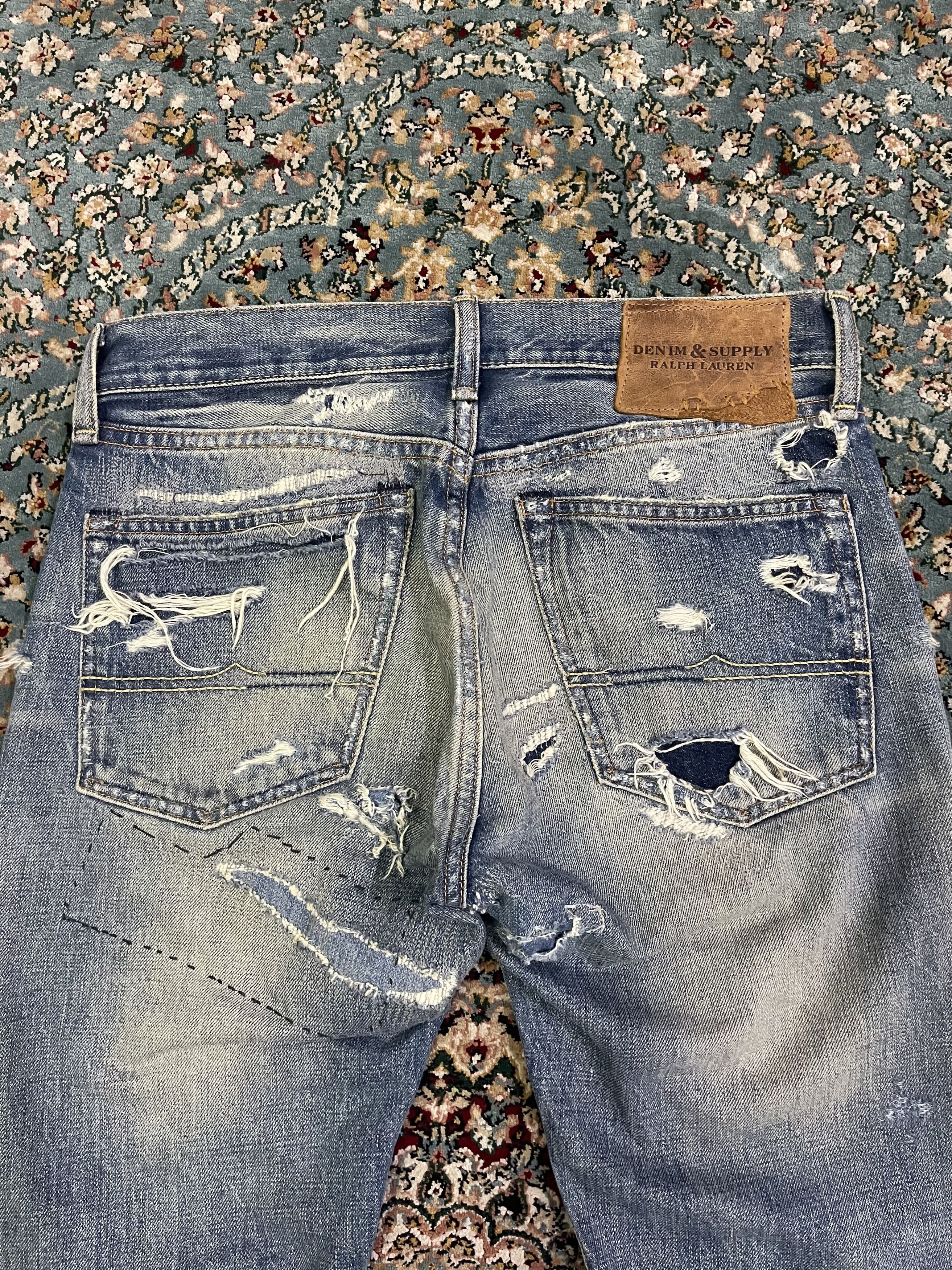 Denim & Supply Ralph Lauren Vintage Distressed Ripped Off Slim Style Size US 30 / EU 46 - 23 Thumbnail