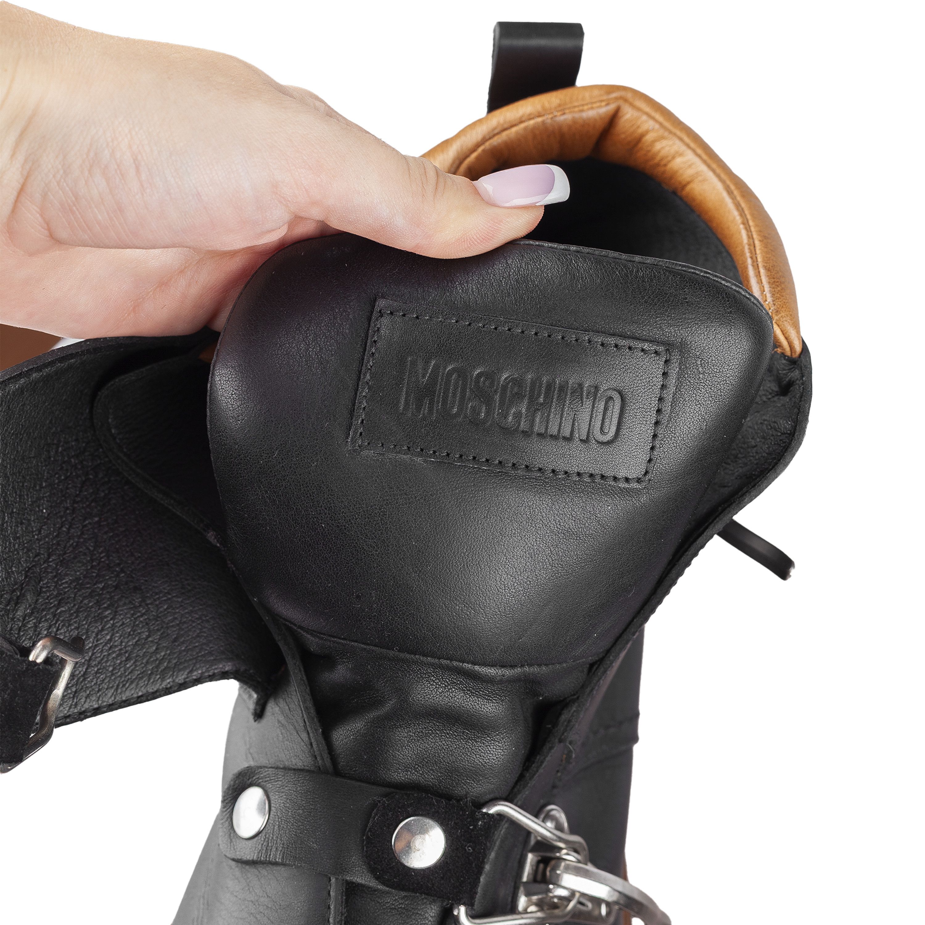 Moschino Moschino Black Leather Ski Buckle Boots (43 IT / 44 EU) Size US 11 / EU 44 - 8 Thumbnail