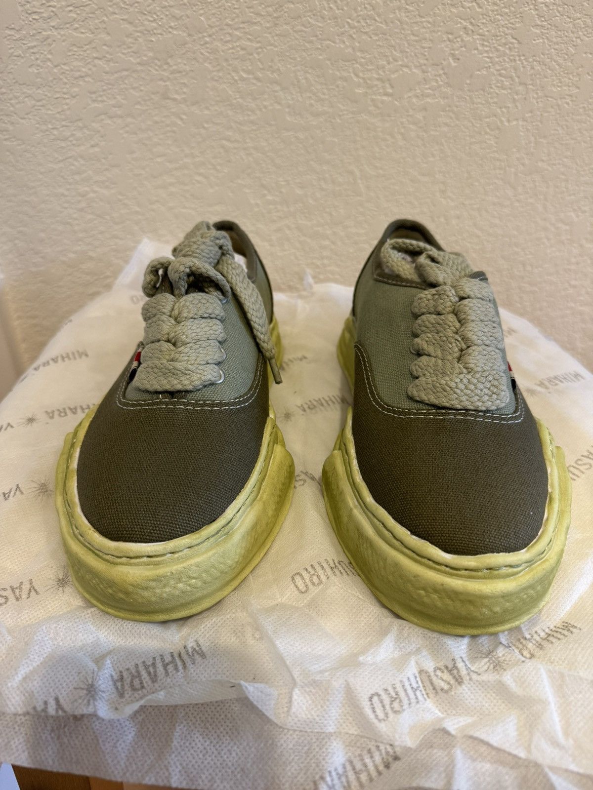 image of Miharayasuhiro Mihara Yasuhiro Khaki OG Sole Over-Dyed Baker Sneaker Eu39 in Green, Men's (Size 6)