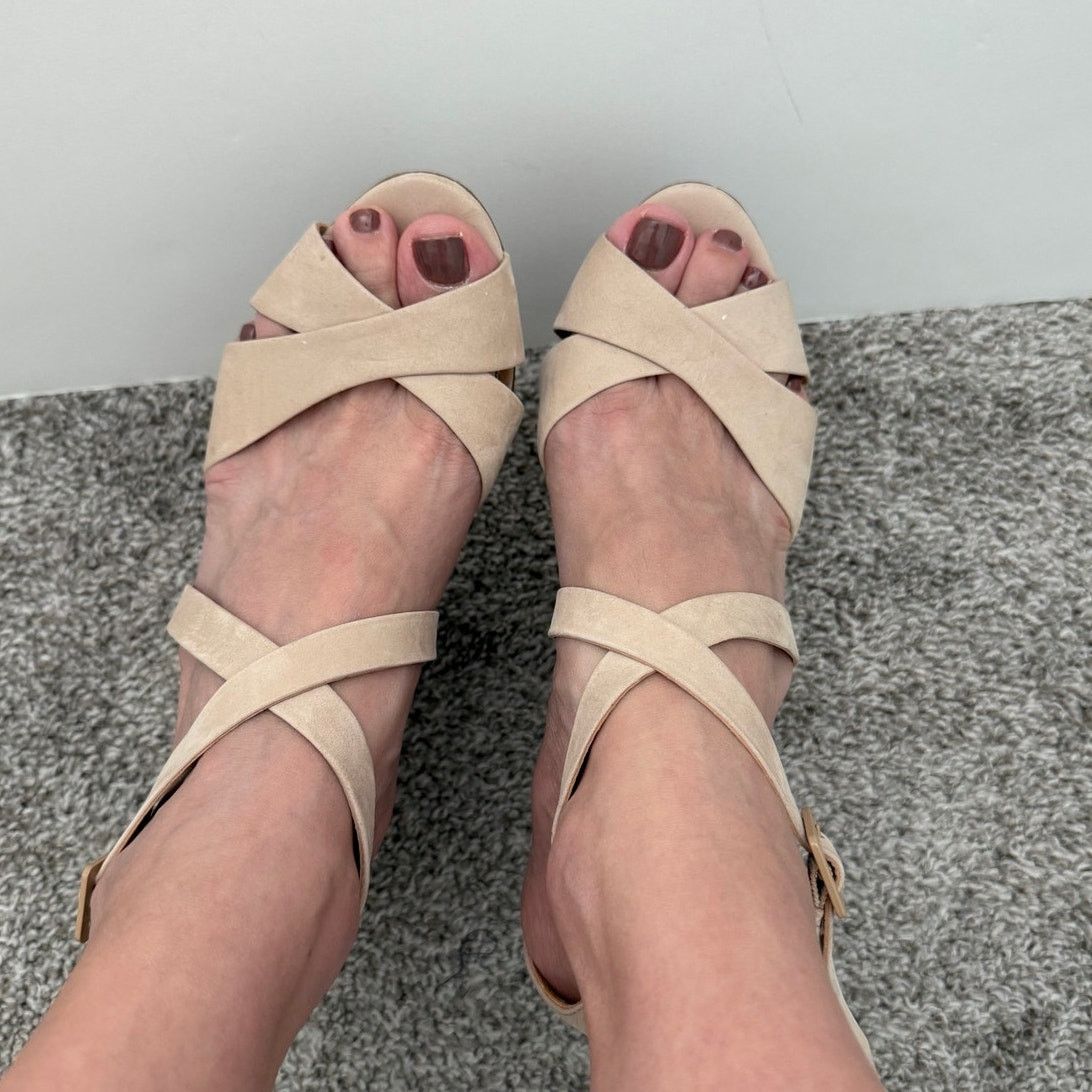 SCHUTZ Schutz Wedge Strappy Sandals Beige Nubuck Size 8 Size US 8 / IT 38 - 5 Thumbnail