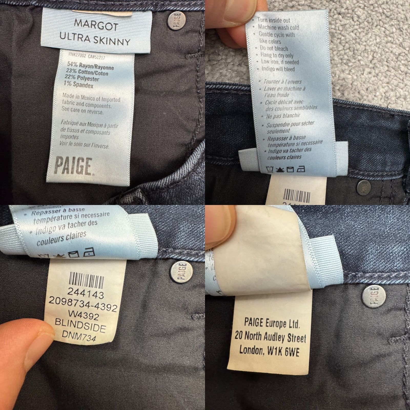 Paige Paige Jeans Womens 27 Blue Dark Wash High Rise Skinny Slim 5-Pocket Denim Size 27" / US 4 / IT 40 - 8 Thumbnail