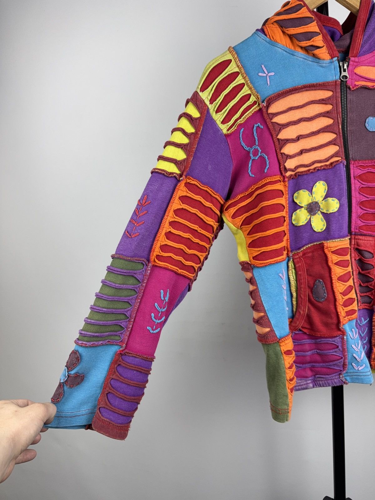 Japanese Brand Retro Nepal Patchwork Hoodie Hippie Boho Distressed Jacket Size S / US 4 / IT 40 - 5 Thumbnail