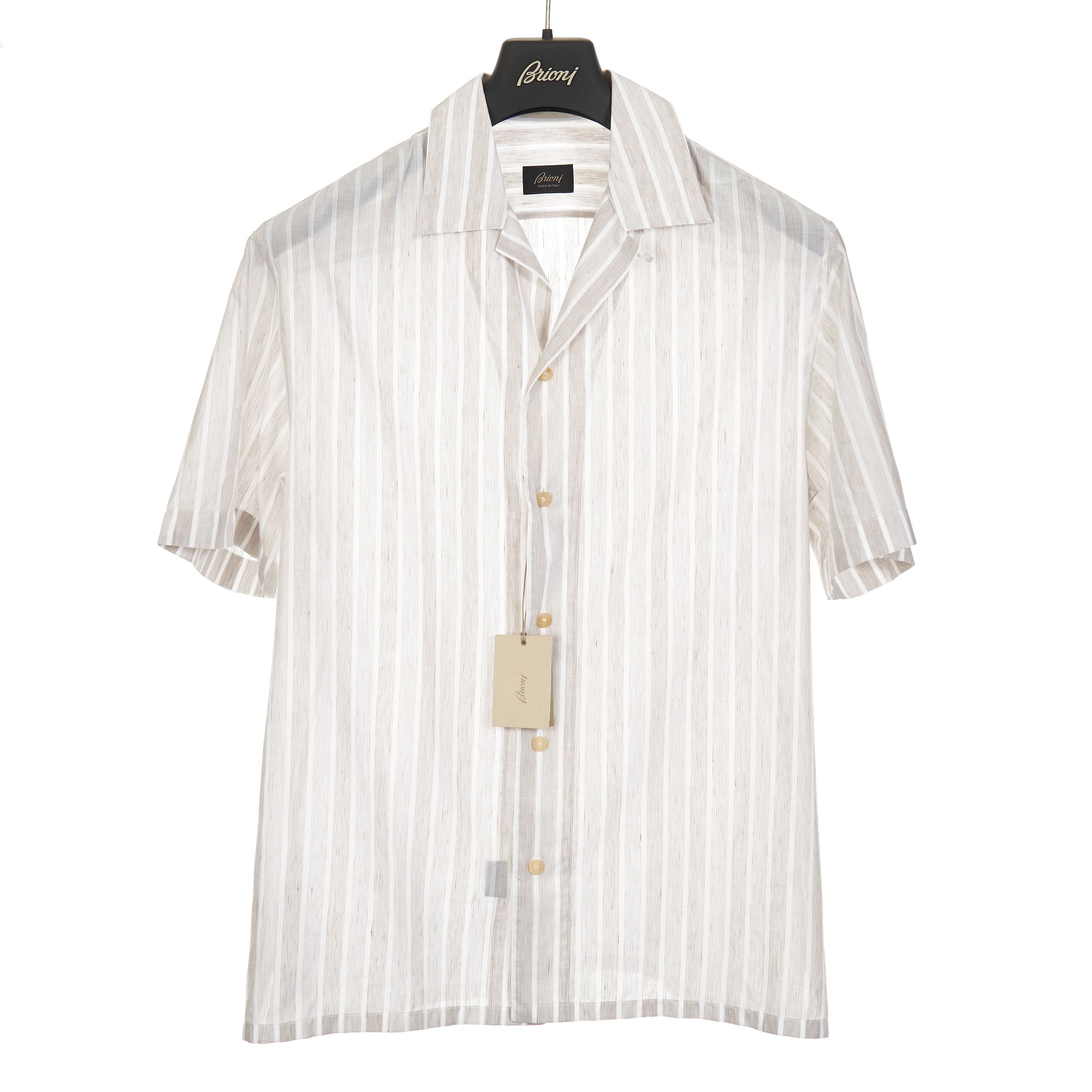Brioni Cuban Shirt In Cotton & Linen Size US L / EU 52-54 / 3 - 1 Thumbnail