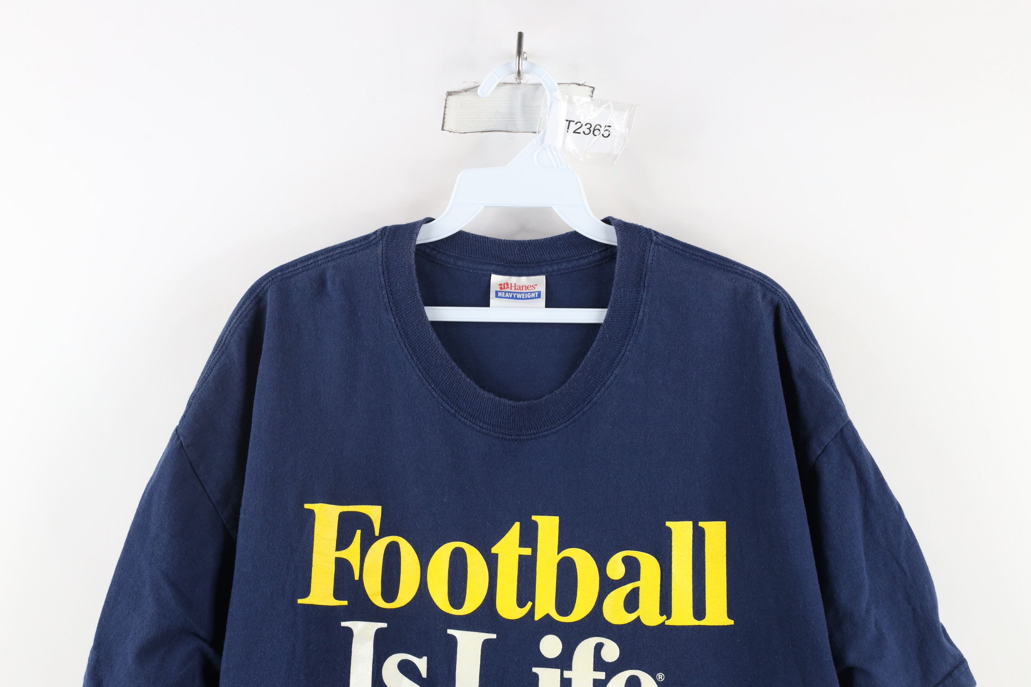 Vintage Vintage 90s Is Life University of Michigan Football T-Shirt Size US XL / EU 56 / 4 - 2 Thumbnail