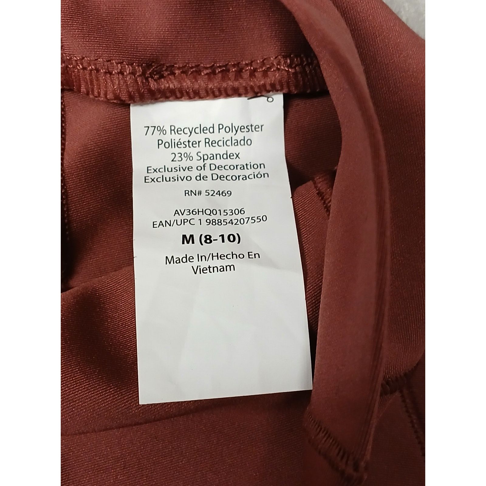 Avia Avia (M 8-10) Maroon Women's Stretch Workout Leggings Size 24" / US 00 / IT 34 - 11 Thumbnail