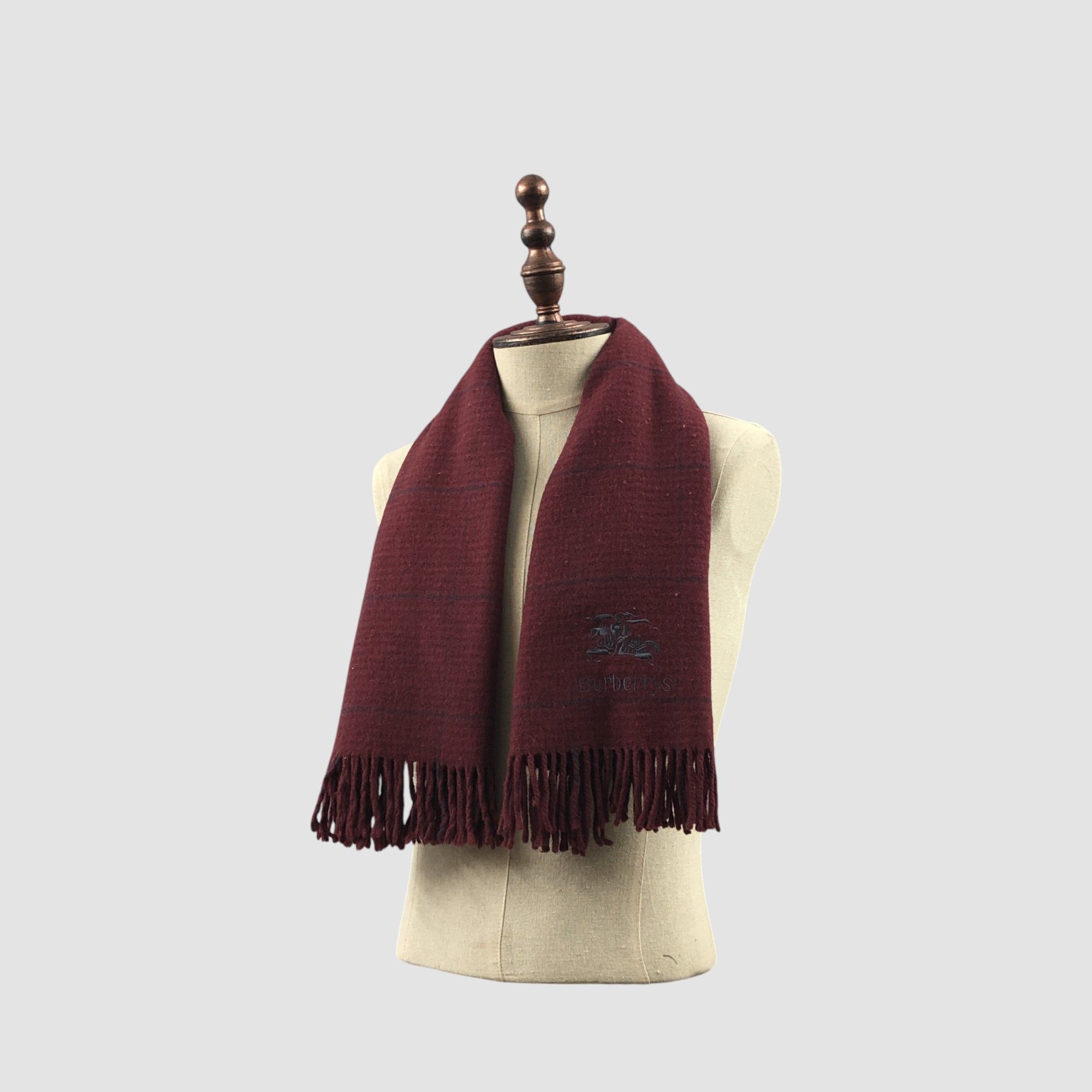 Burberry Vintage Burberrys Scarf Muffler Wool Stole Wraps Scarves Size ONE SIZE - 2 Thumbnail