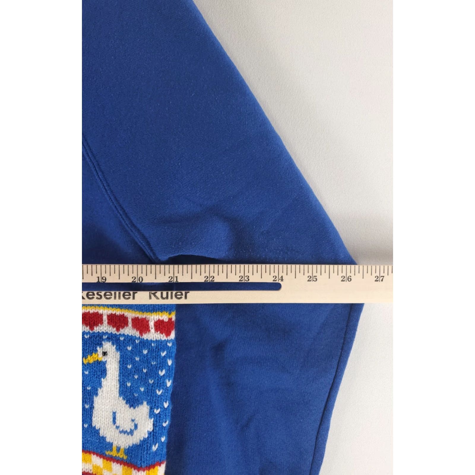 Jerzees VINTAGE Jerzees Sweatshirt 90s Modified Knit Ducks Collar Blue Long Sleeve Mens 44 Size US XXL / EU 58 / 5 - 6 Thumbnail