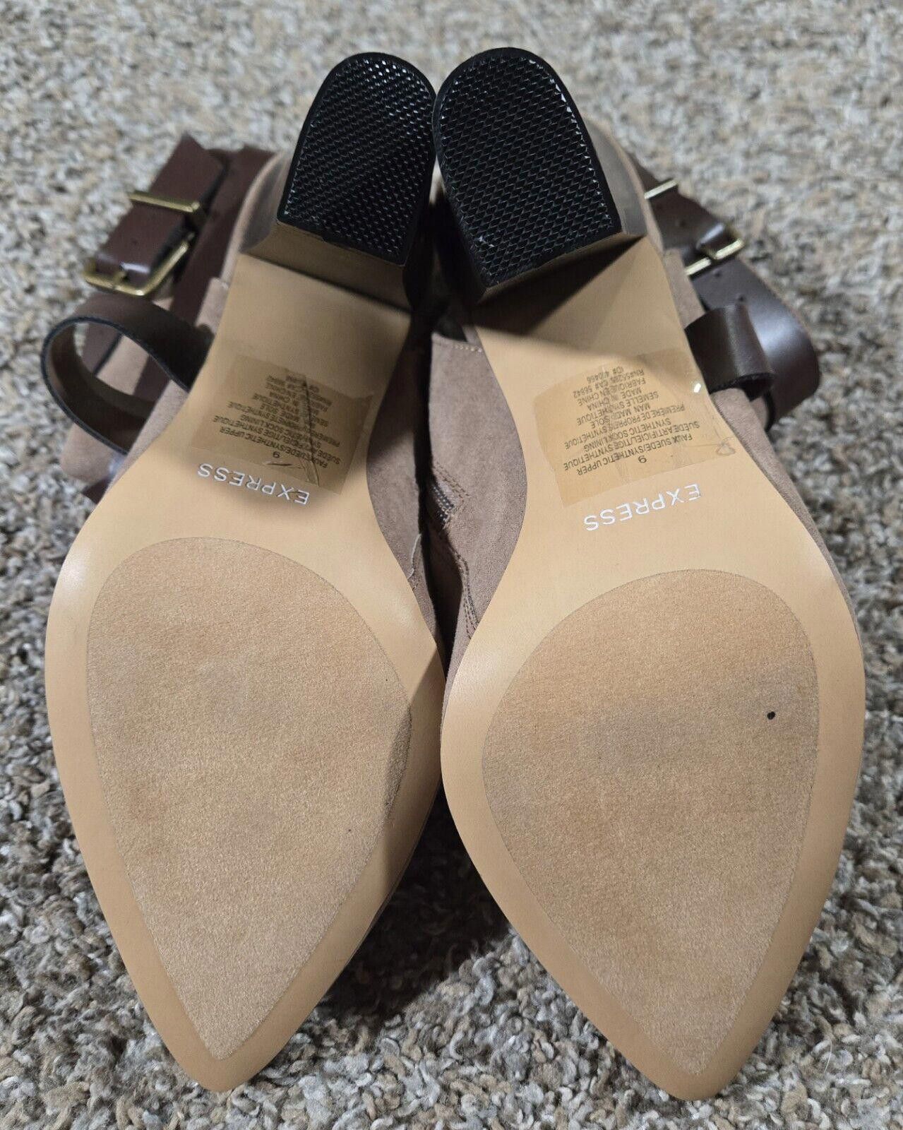Express Express Pointed Toe Open Back Tan High Heel Shoe Size 9 Size US 9 / IT 39 - 9 Thumbnail