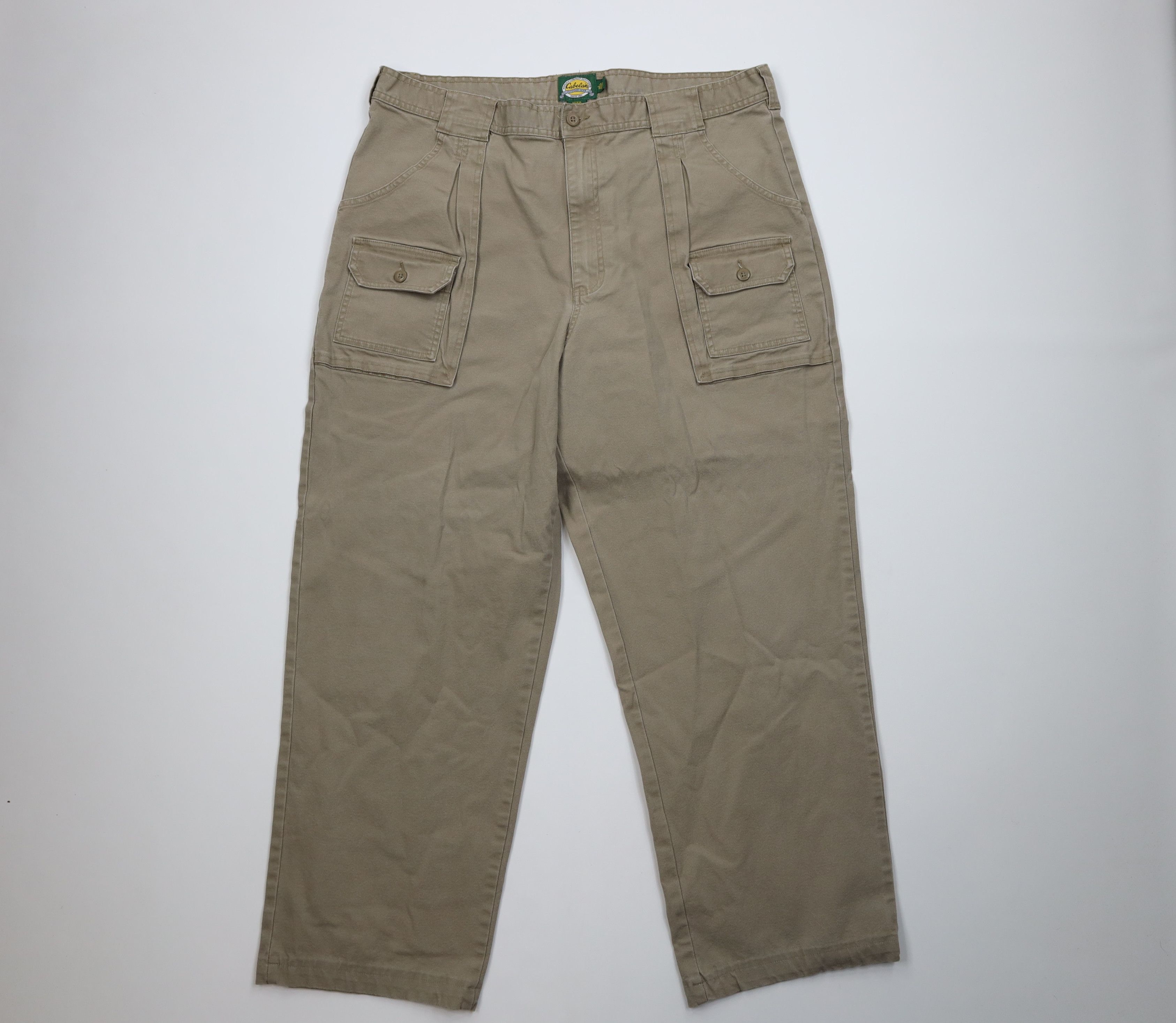 Cabelas Vintage Cabals Stretch Canvas Wide Leg Cargo Pants Beige Size US 40 / EU 56 - 1 Thumbnail
