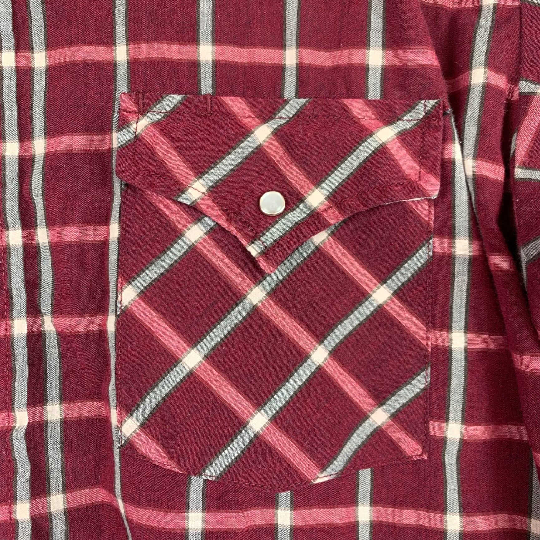 Vintage Vintage Ely Cattleman Tall Man Plaid Red White Rodeo Western Pearl Snap Shirt LT Long Sleeve Cotton 1980s Grunge Size US L / EU 52-54 / 3 - 7 Thumbnail
