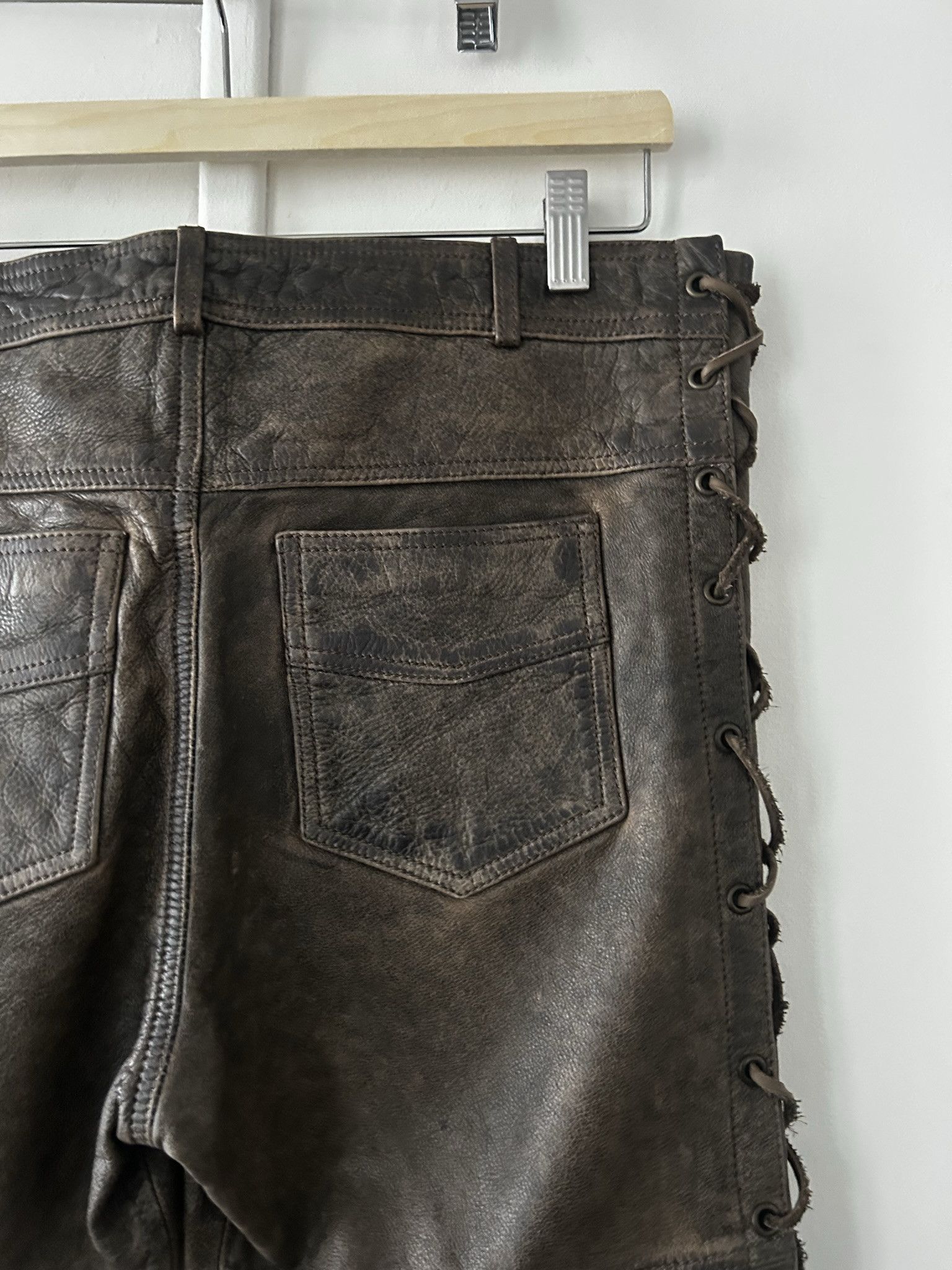 Faith Connexion Faith Connexion Leather laced pants Size US 34 / EU 50 - 13 Thumbnail
