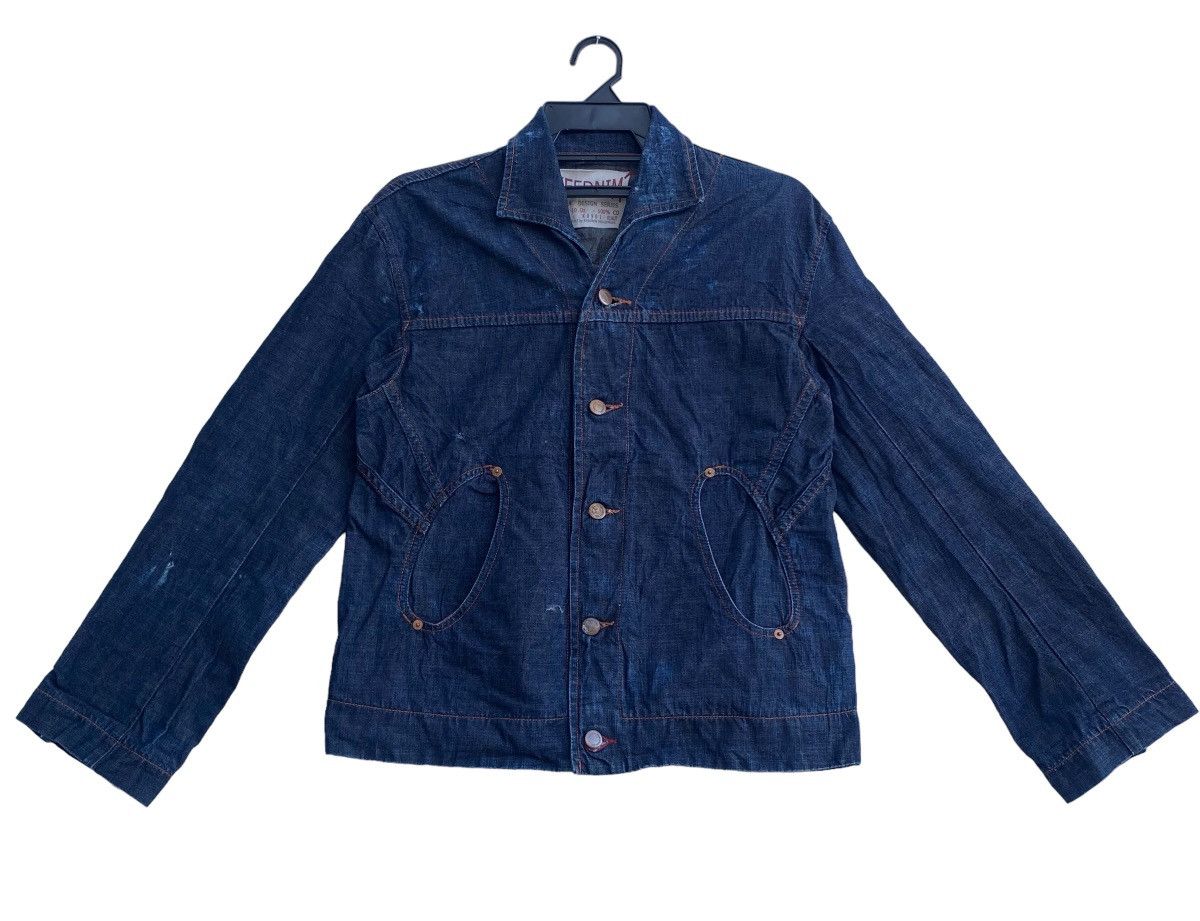 Japanese Brand Vtg 90s KEE DENIM shawl collar jacket distressed design Size US M / EU 48-50 / 2 - 1 Thumbnail