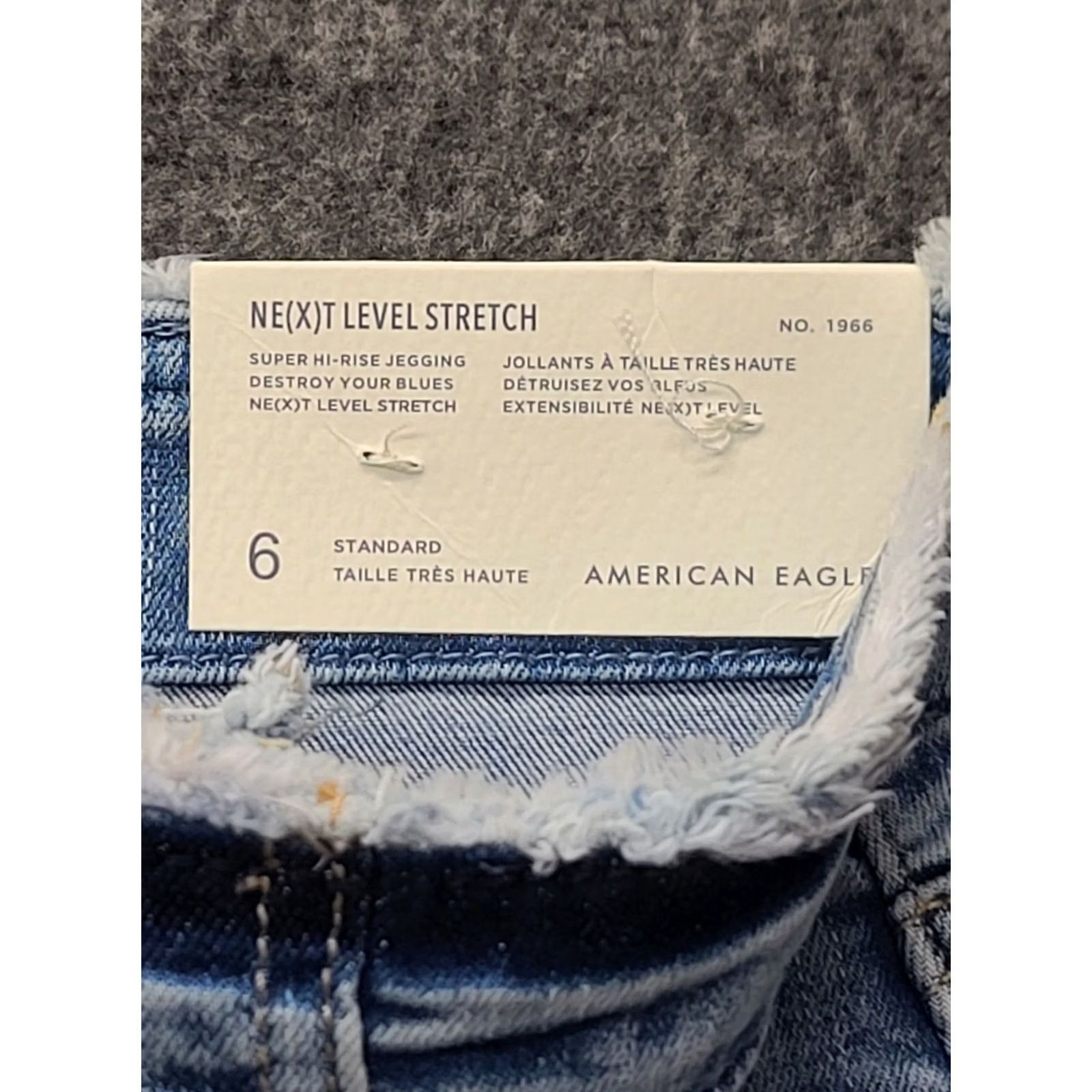 American Eagle Outfitters VINTAGE American Eagle Jeggings Womens 6 27x28 Regular Fit Ankle Super Hi Rise Thrashed Size 28" / US 6 / IT 42 - 2 Thumbnail