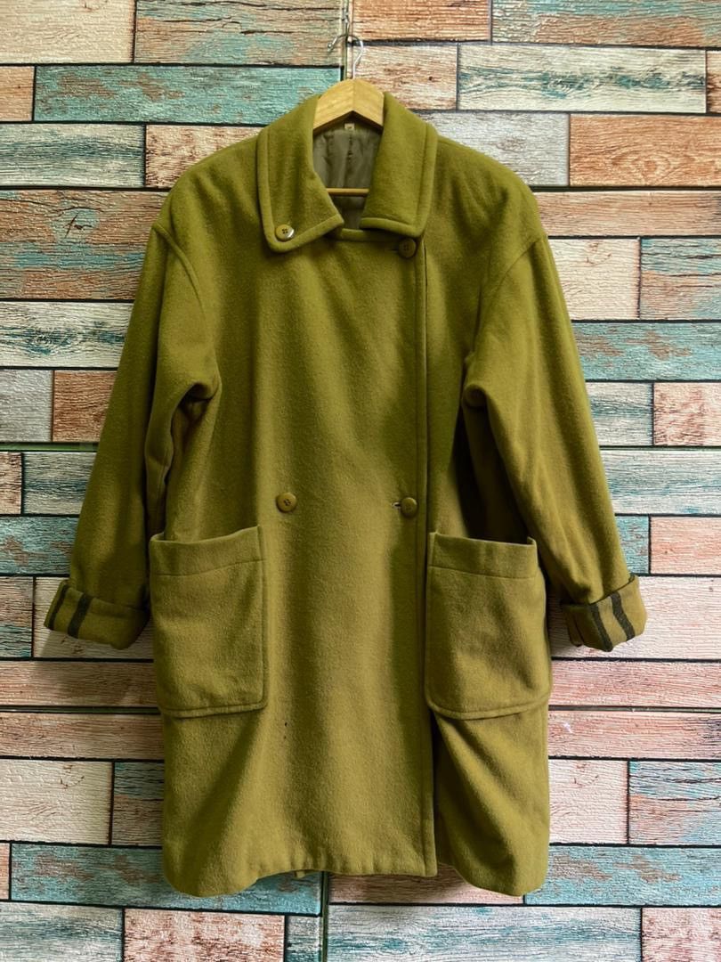 Japanese Brand Japanese Wool Blend Mark Coat Sz 11AR Moss Green Overcoat Size US M / EU 48-50 / 2 - 1 Thumbnail