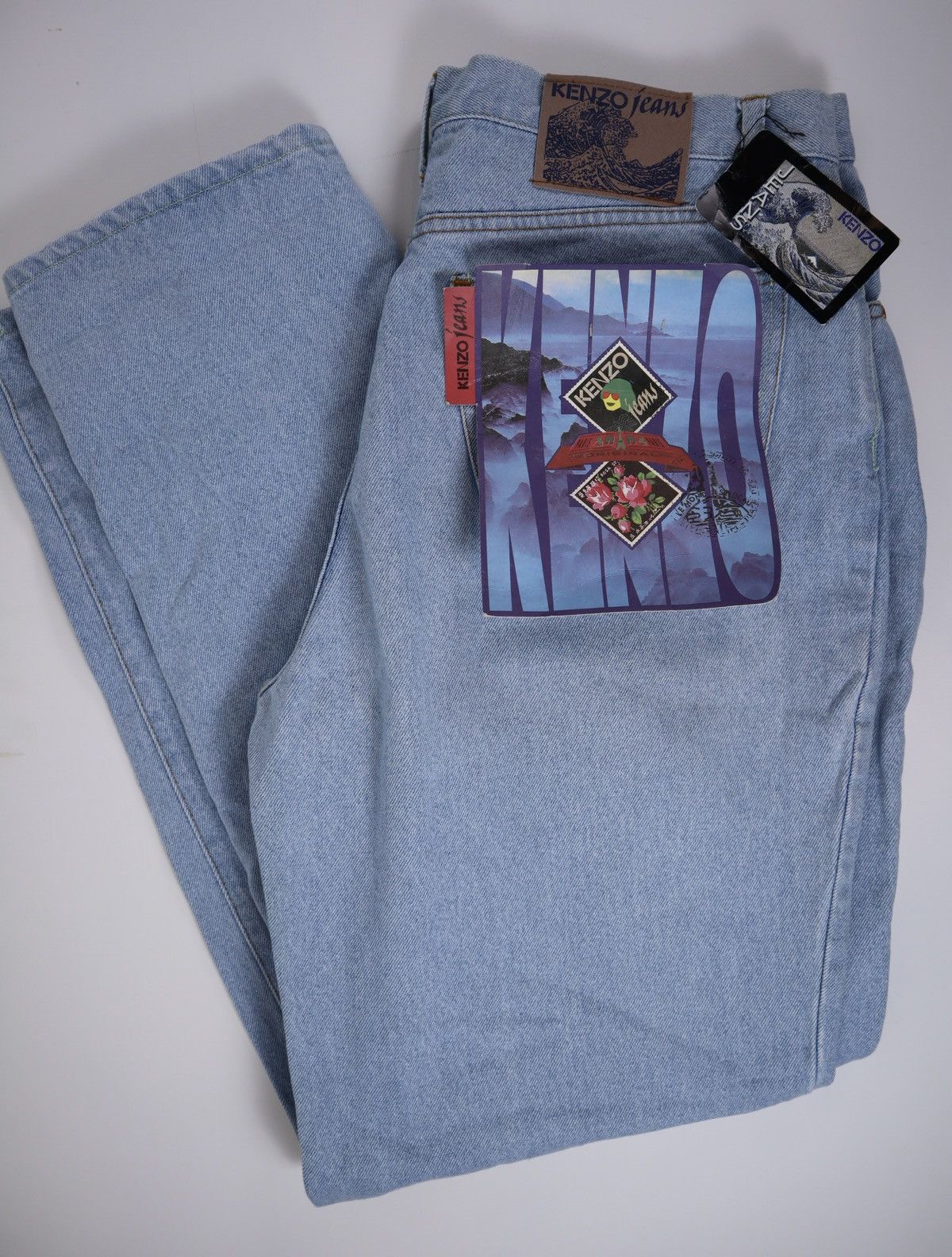 image of Deadstock Kenzo Jeans 36W Lightwash Denim Vintage in Blue, Men's