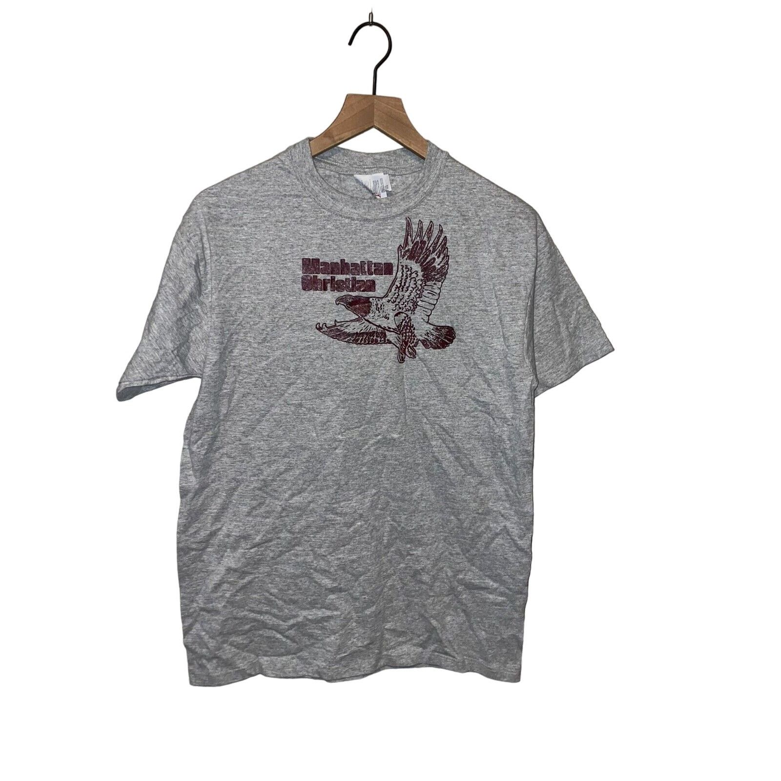Jerzees Vintage Manhattan Christian Shirt Gray Bird 90s Tee VTG S Size US S / EU 44-46 / 1 - 1 Thumbnail