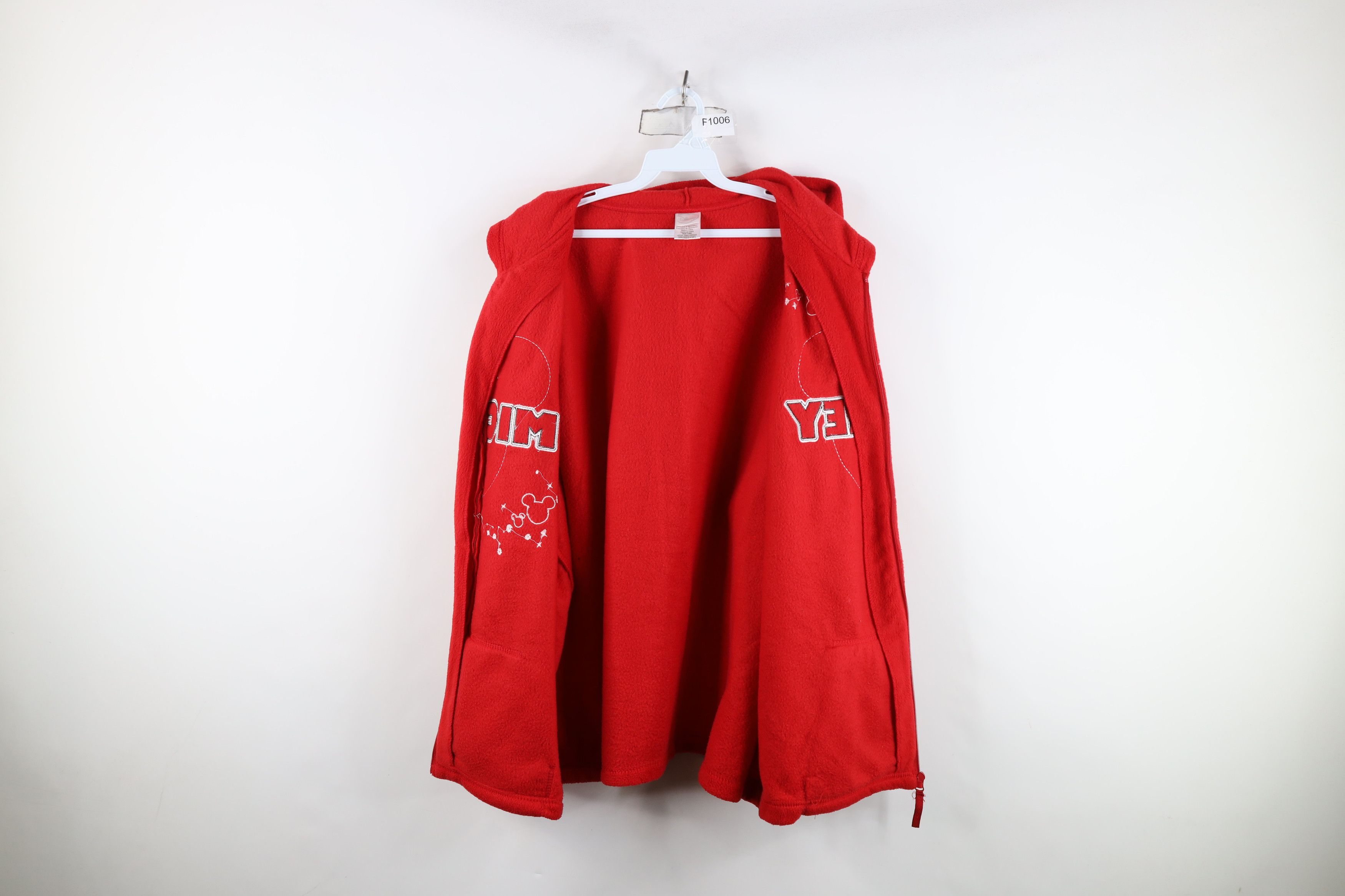 Disney Vintage Y2K Disney Mickey Mouse Full Zip Fleece Hoodie Red Size 3XL / US 20-22 - 12 Thumbnail