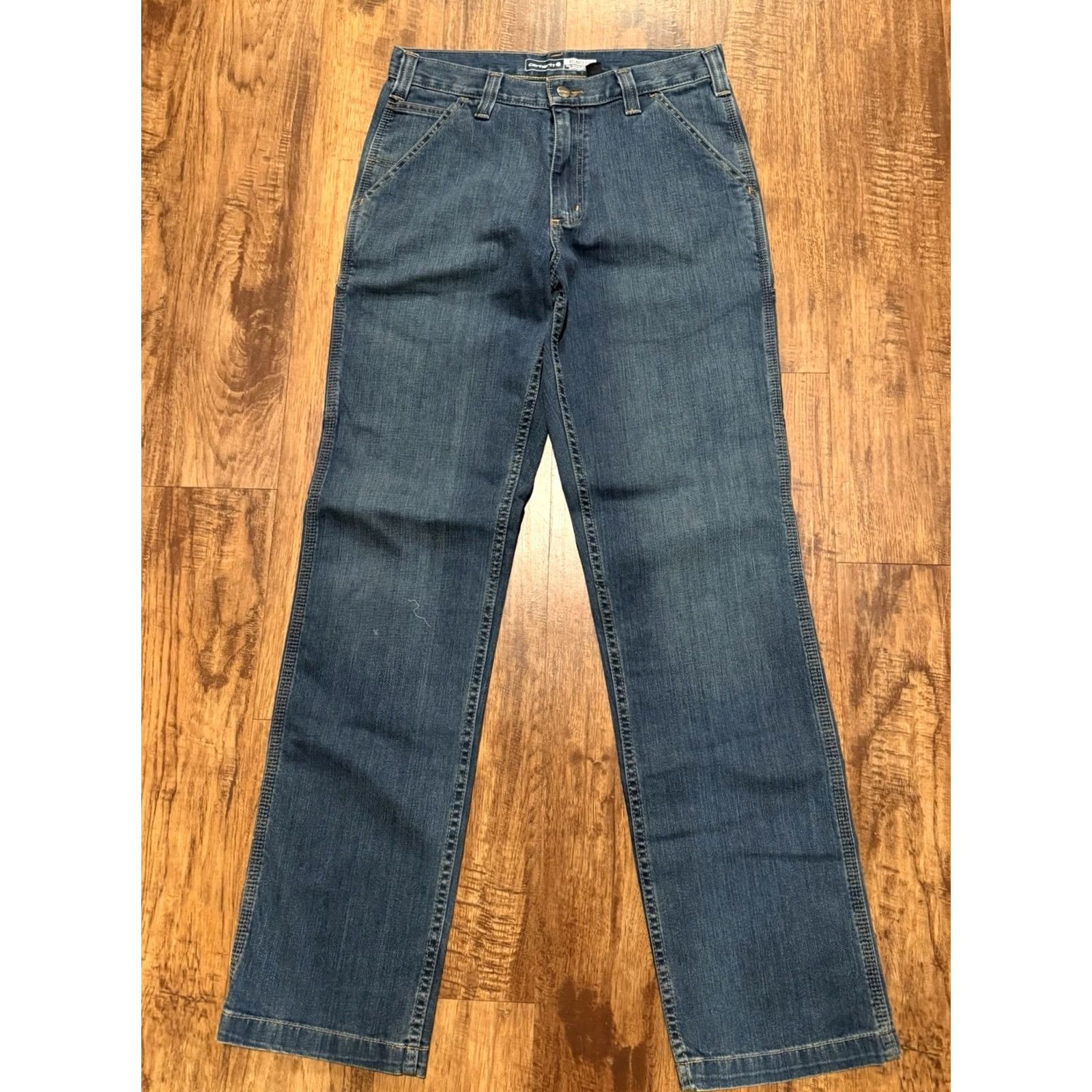 Carhartt Carhartt Jeans Relaxed Type: Jeans 31x34 BD2808M Blue Denim (F656) Men Regular Inseam 34 5-Pocket Design Zip Straight Pockets Rugged Flex Utility Size US 31 - 4 Thumbnail