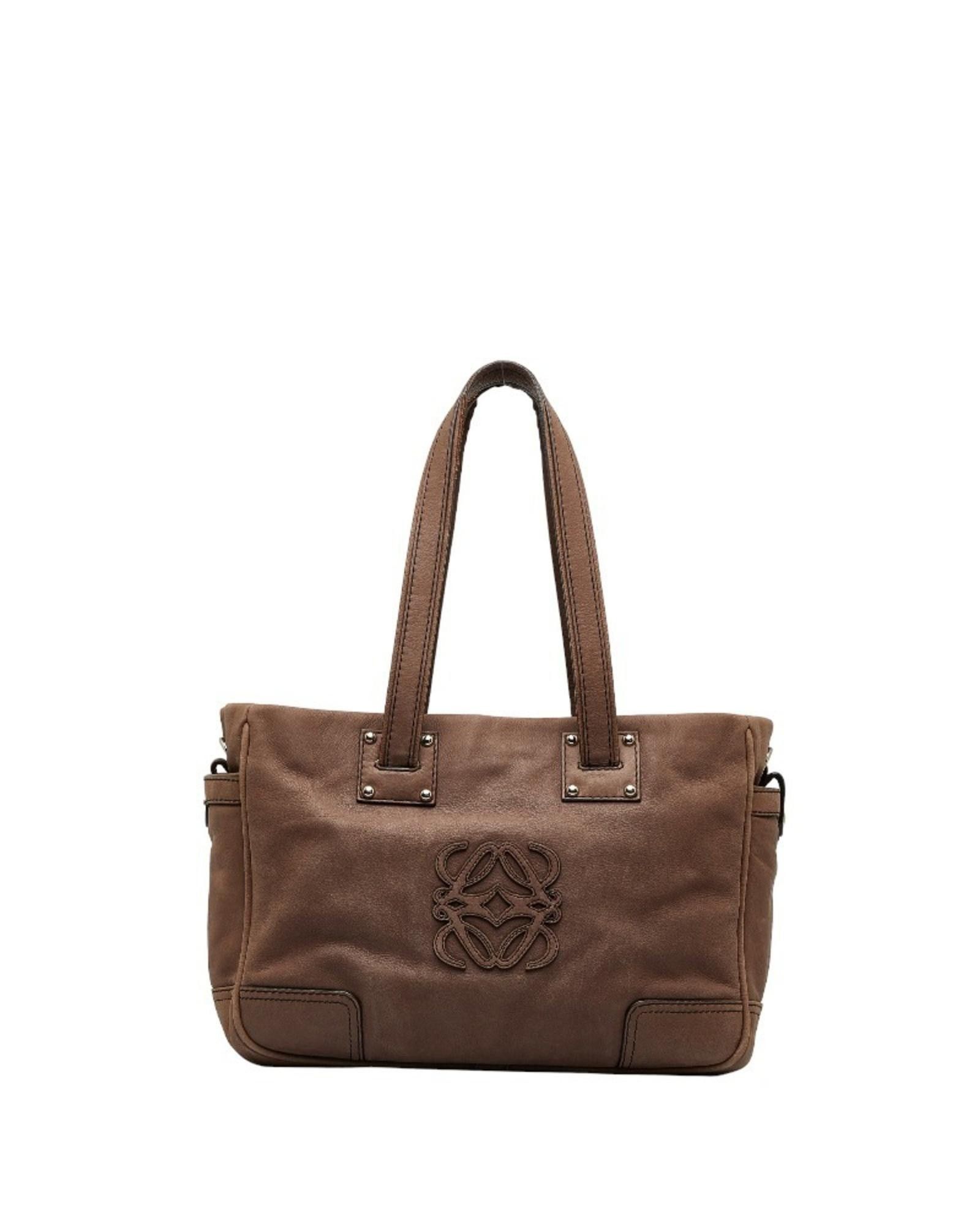 image of Loewe Luxury Brown Leather Handbag/tote Bag, Women's