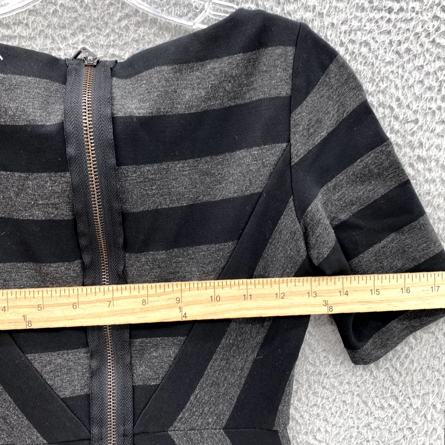 Anthropologie Anthropologie Maeve Pencil Dress Women 0 Black Gray Striped Classic Corpcore Y2k Womens Size XS / US 0-2 / IT 36-38 - 4 Thumbnail