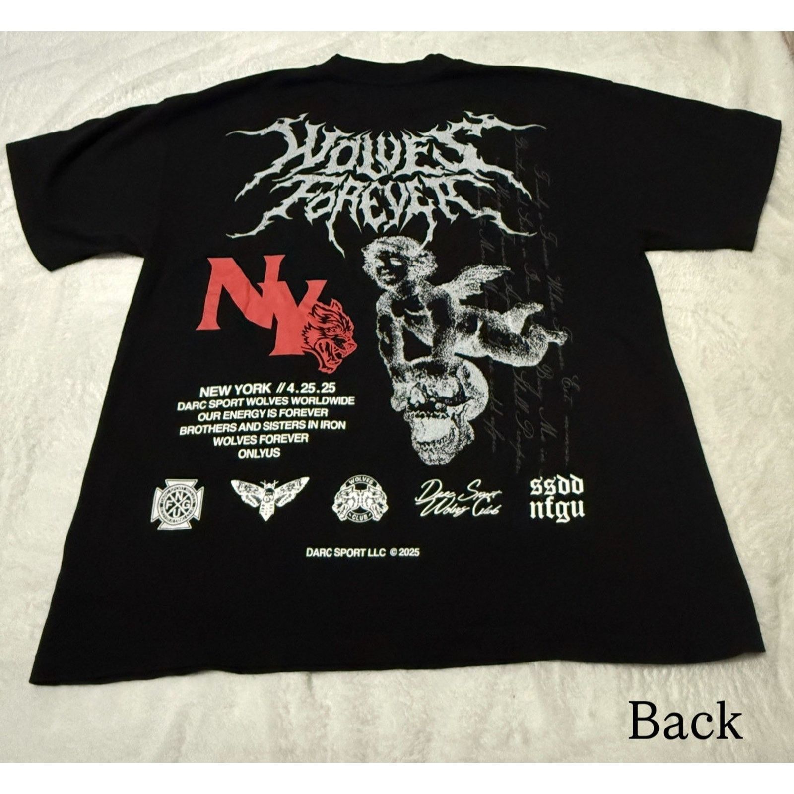 Darc Sport NY Wolves Forever Premium Shirt Mens Medium Black