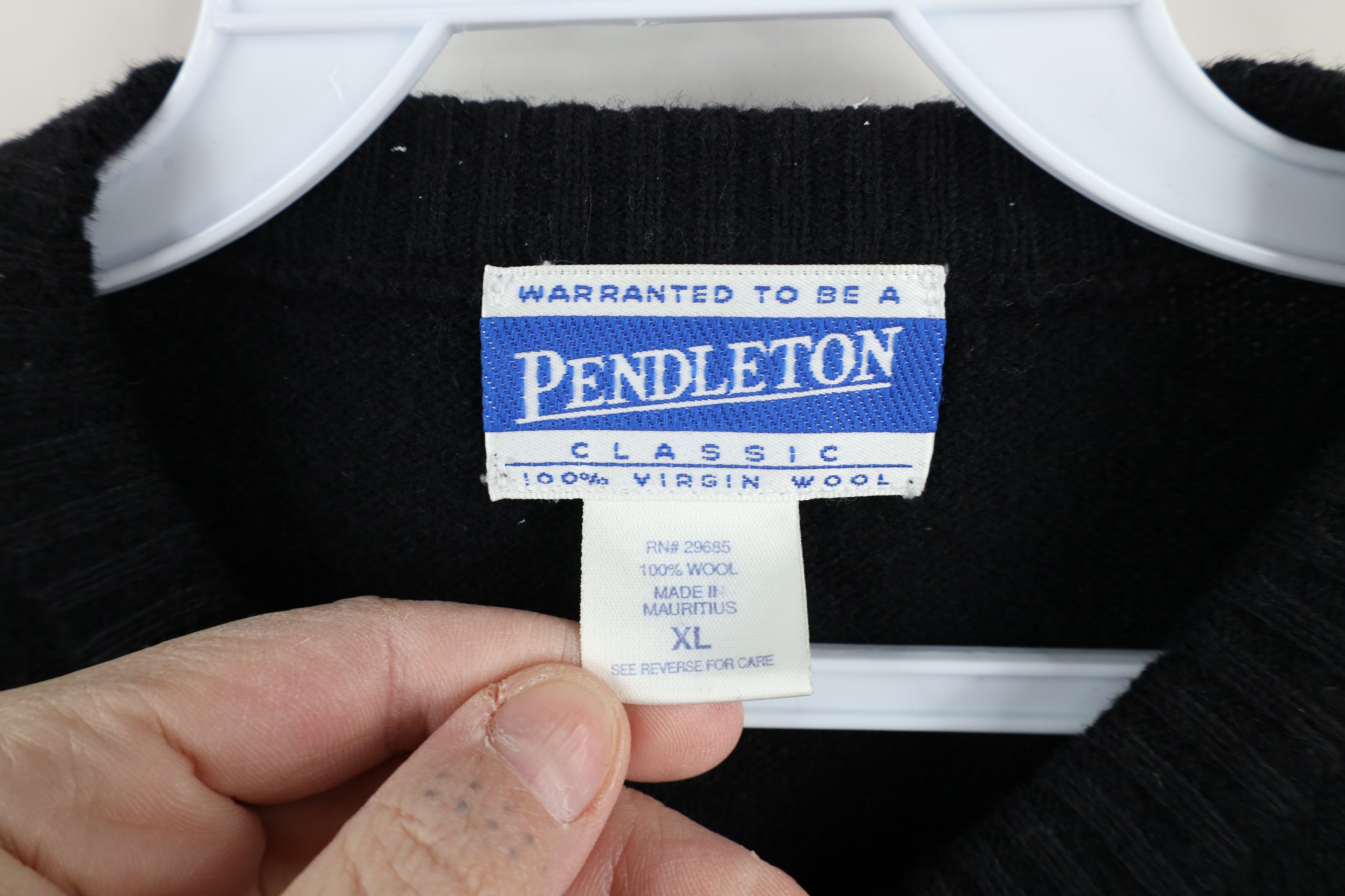 Pendleton × Vintage Vintage 90s Pendleton Knit Button Cardigan Sweater Black Size XL / US 12-14 / IT 48-50 - 5 Thumbnail