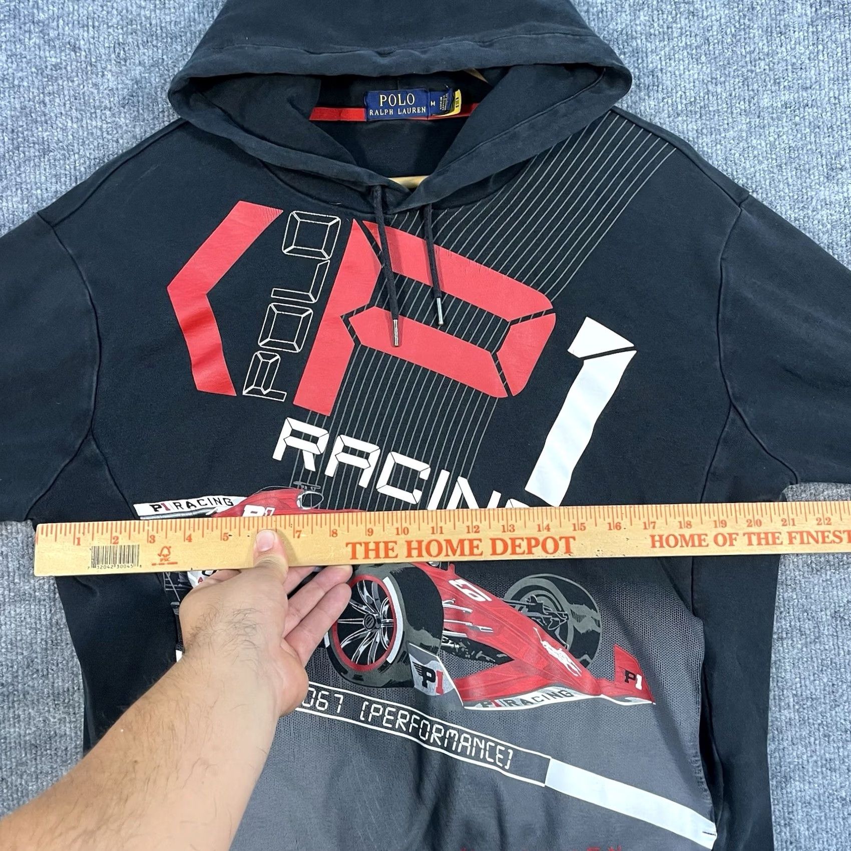 Polo Ralph Lauren POLO RALPH LAUREN P1 Racing Hoodie Mens Medium Black Red AOP RARE Size US M / EU 48-50 / 2 - 5 Thumbnail