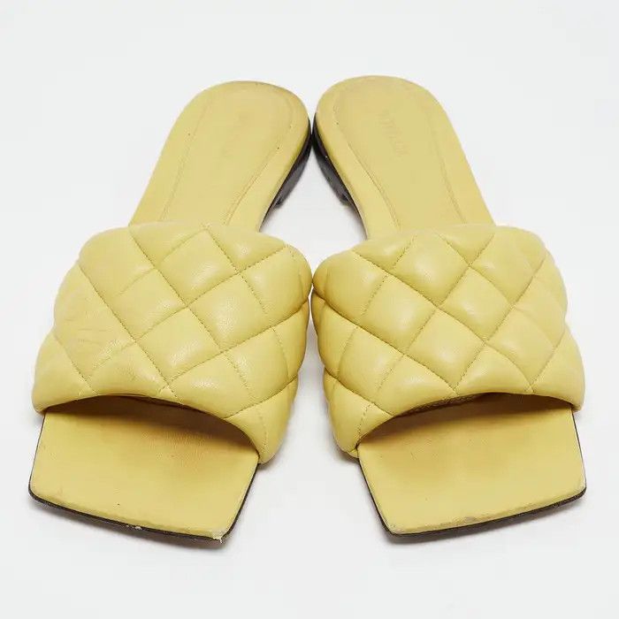Bottega Veneta o1bcso1str0924 Flat Sandals in Yellow Size US 5.5 / IT 35.5 - 3 Thumbnail