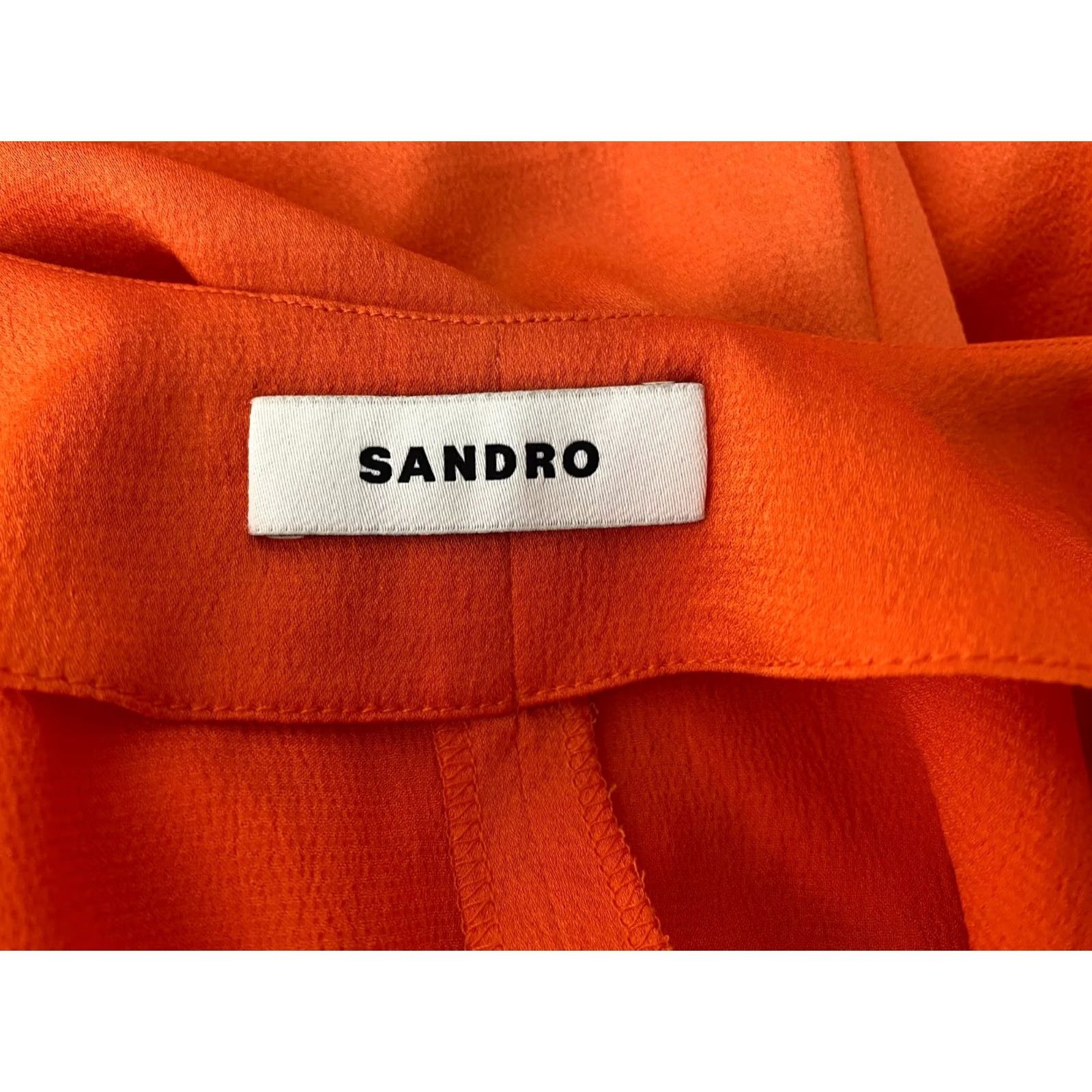 Sandro Sandro Paris womens orange midi slip dress Size 38 open back tie strap BNWT Size XS / US 0-2 / IT 36-38 - 6 Thumbnail