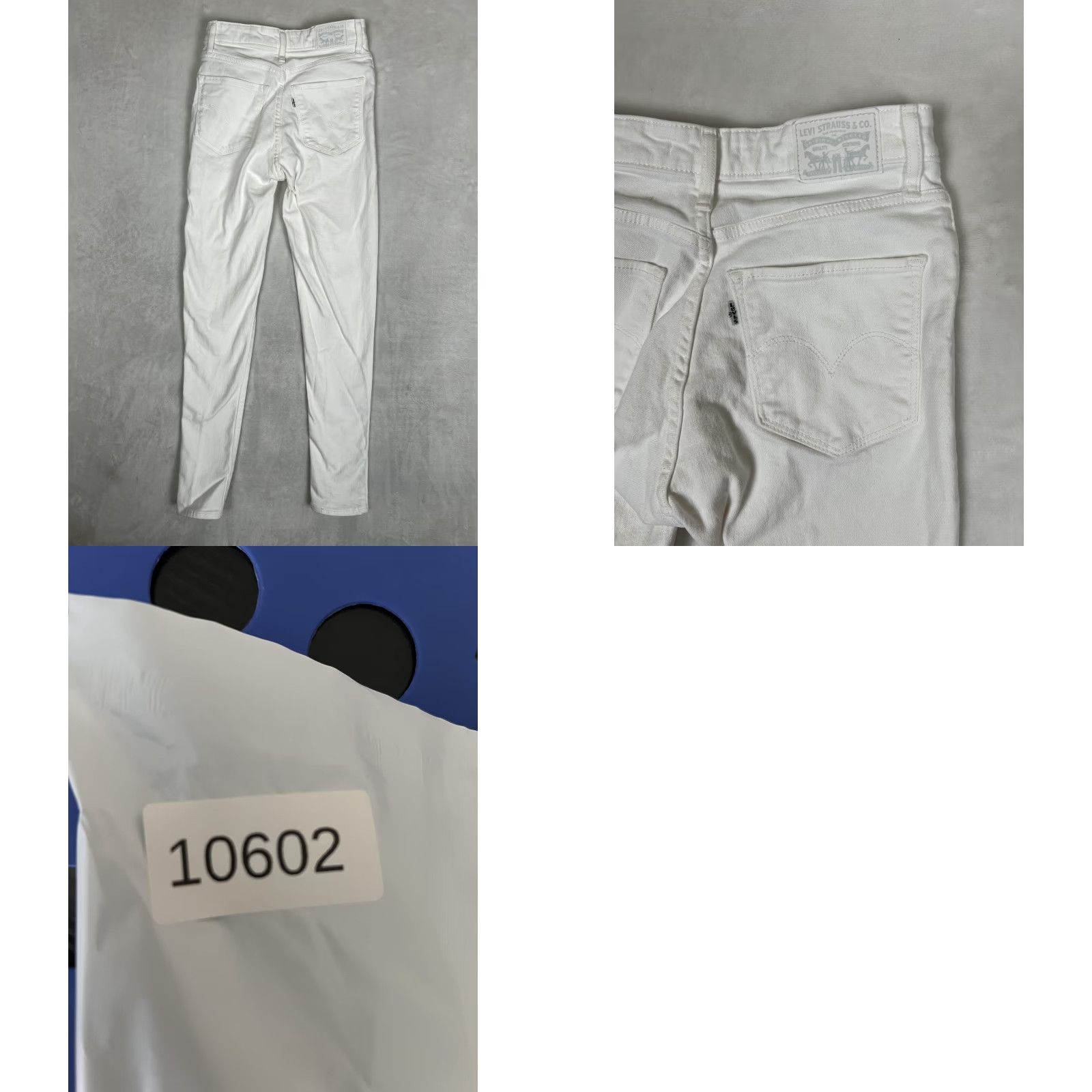 Levi's Levi's 721 High Rise Skinny Jeans Womens 27x30 White Light Wash Stretch Denim Size 27" / US 4 / IT 40 - 8 Thumbnail