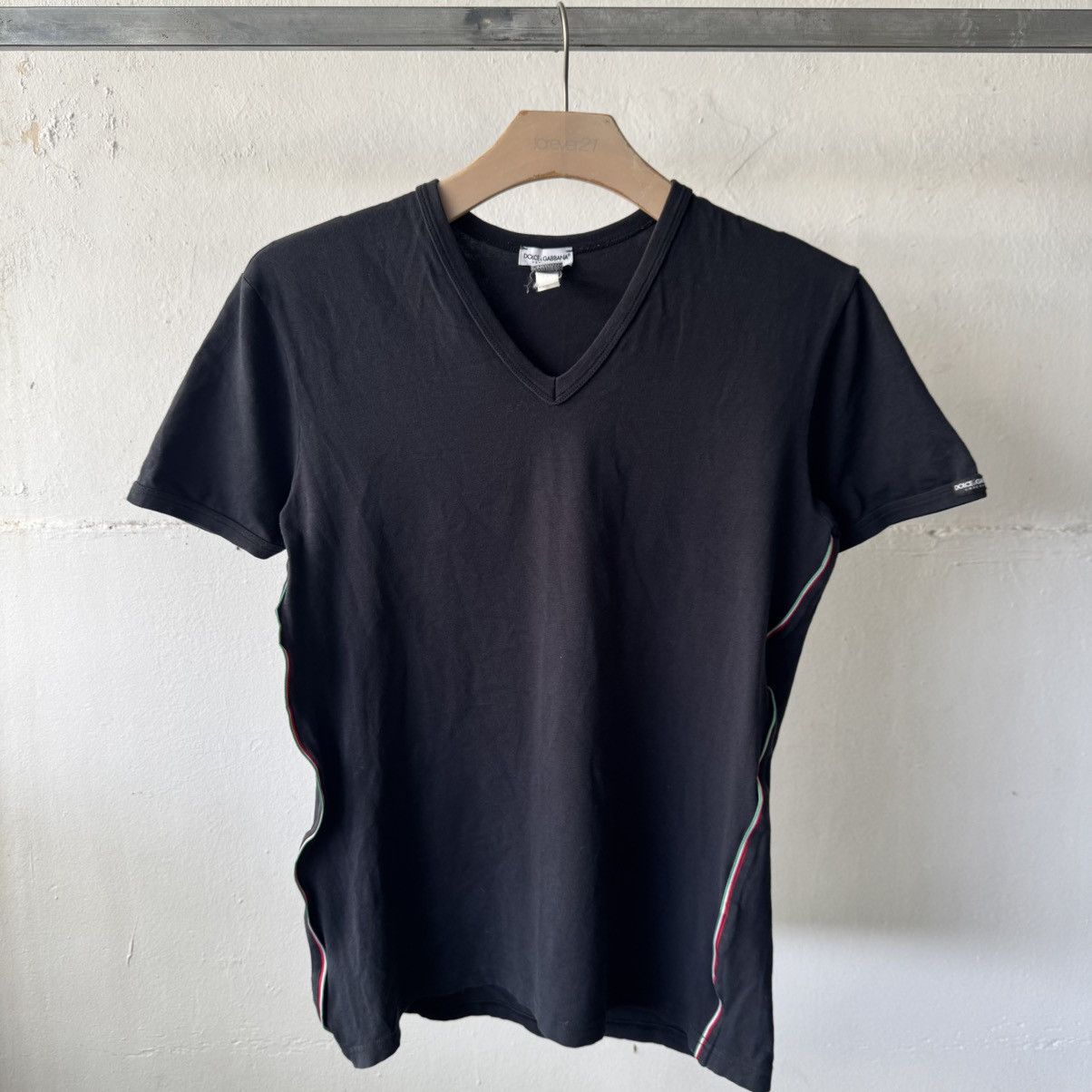 Dolce & Gabbana Underwear V-Collar Ringer Shirt Size US M / EU 48-50 / 2 - 1 Thumbnail