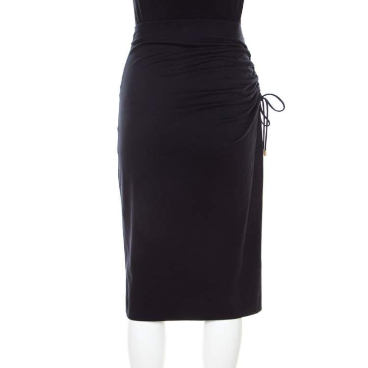 Escada Escada Black Jersey Ruched Side Detail Maxi Skirt 42 Size 30" / US 8 / IT 44 - 2 Thumbnail