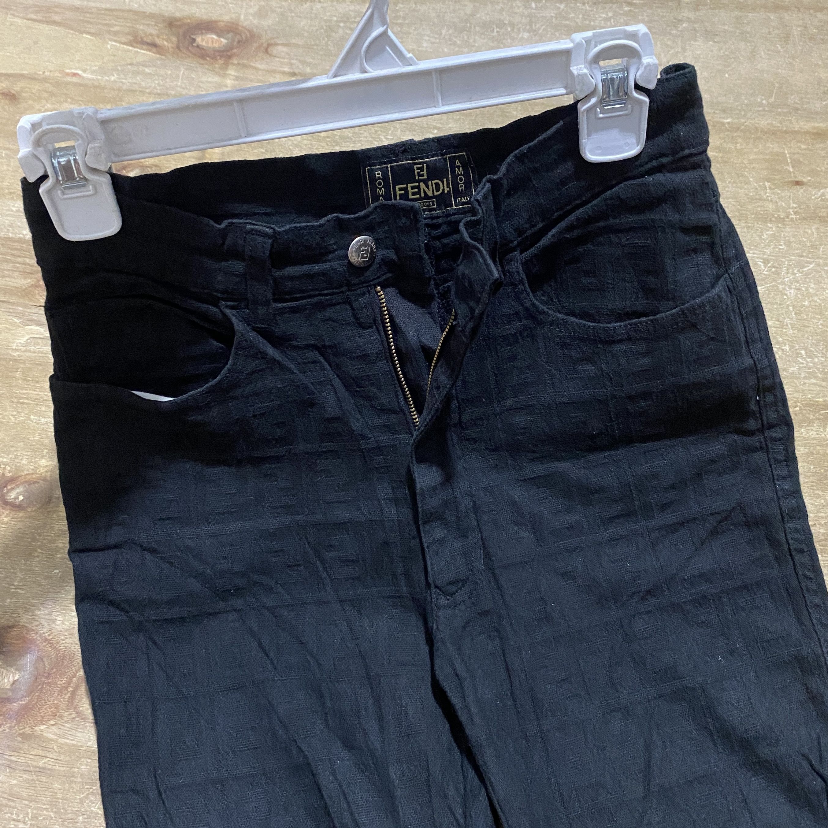 Fendi Vtg Fendi monogram black long pants Size 27" / US 4 / IT 40 - 1 Thumbnail