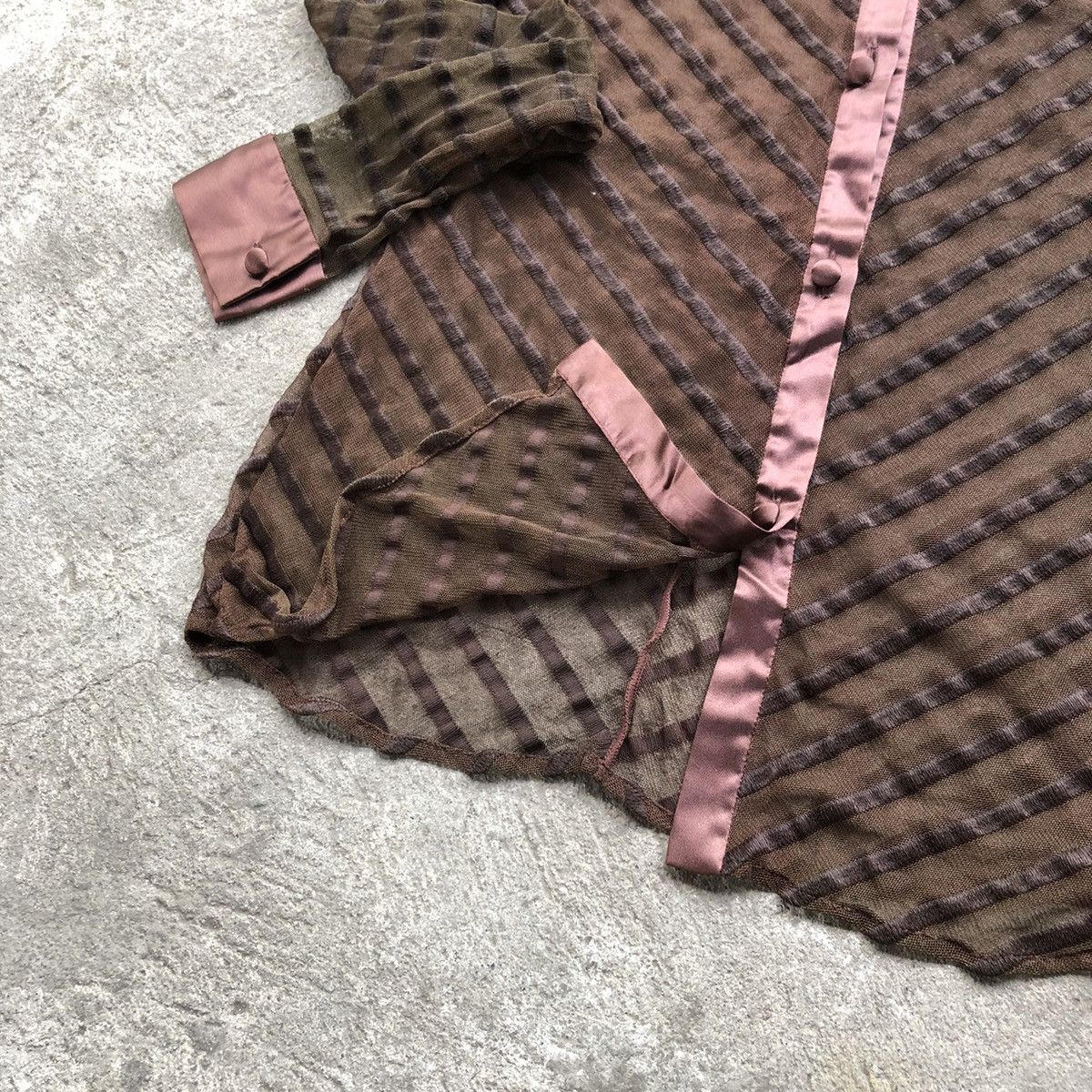 Designer × Vivienne Tam Vivienne Tam Dark Brown See Through Mesh Longsleeves Size S / US 4 / IT 40 - 4 Thumbnail