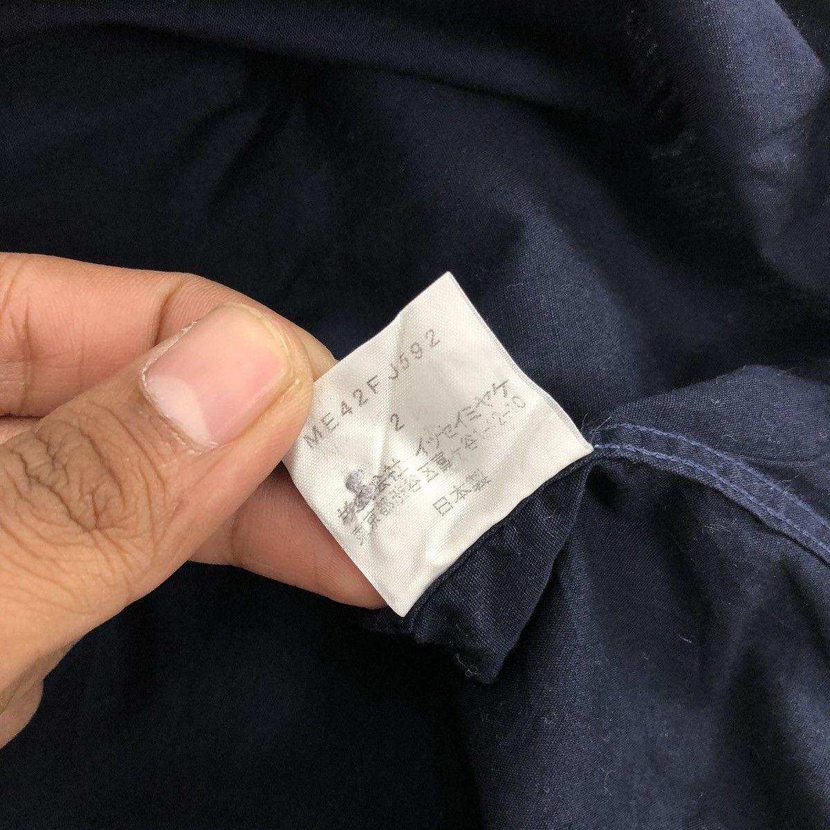 Issey Miyake Vintage Issey Miyake White Label Designer Navy Short Shirt Size US L / EU 52-54 / 3 - 8 Thumbnail
