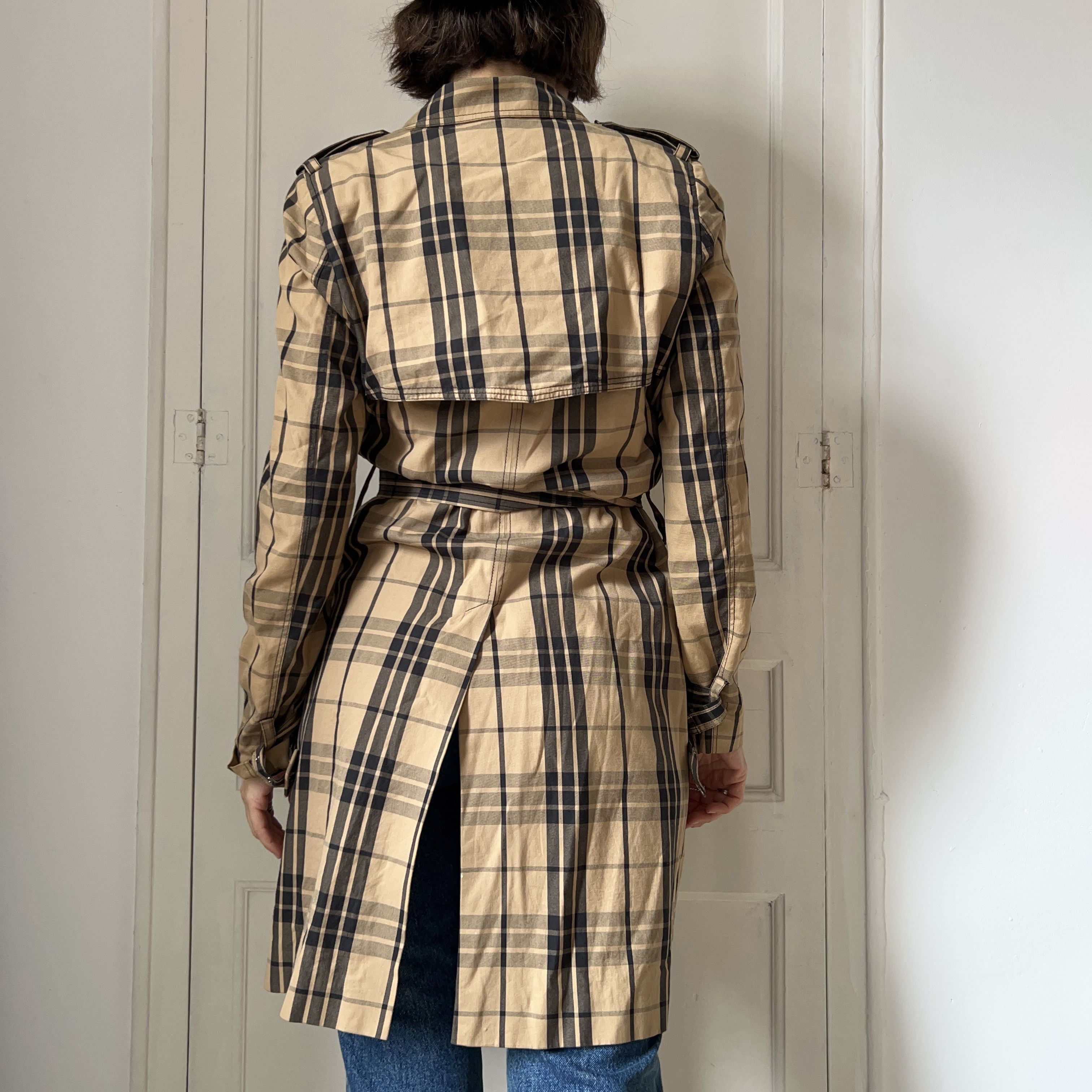 Other Vintage Y2K Luella Plaid Cotton Trench Coat Size M / US 6-8 / IT 42-44 - 2 Thumbnail