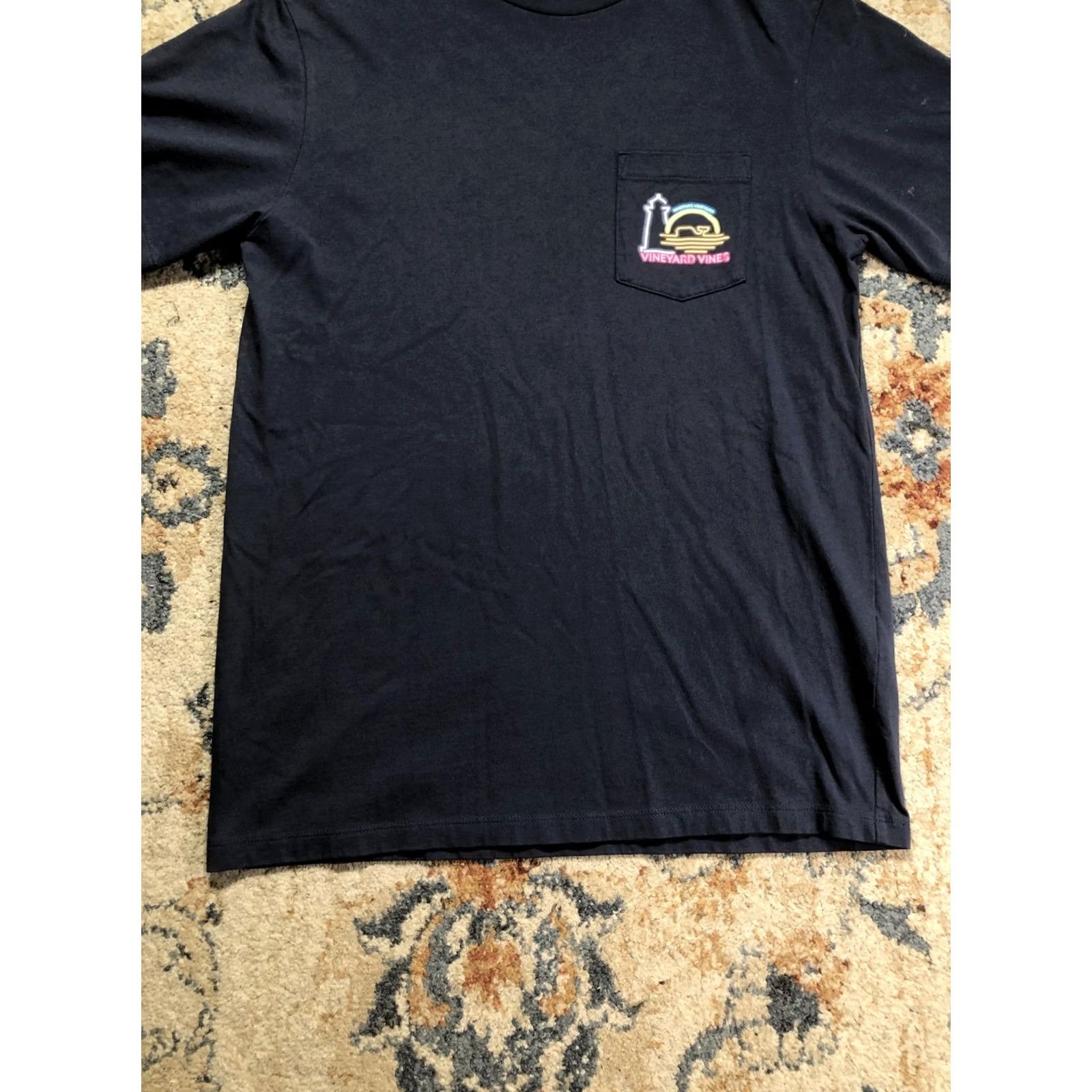 Vineyard Vines Vineyard Vines Shirt Mens Small Blue Pocket Martha's Vineyard Neon Graphic Tee Size US S / EU 44-46 / 1 - 5 Thumbnail