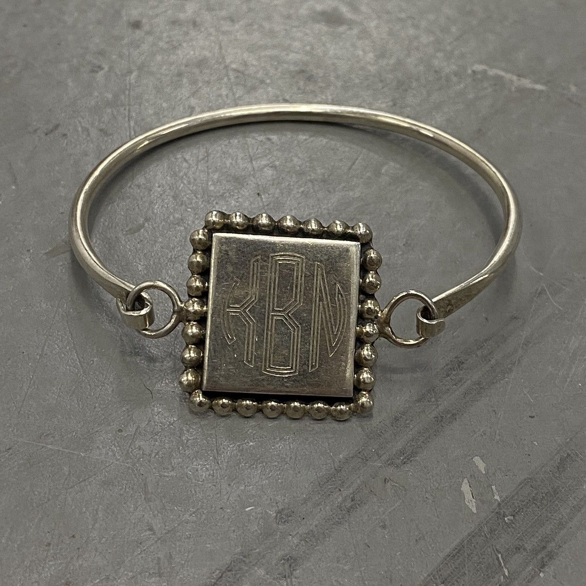 Kapital × Vintage Vtg 60s 70s Chunky Geometric Sterling Silver Monogram Cuff Size ONE SIZE - 2 Thumbnail