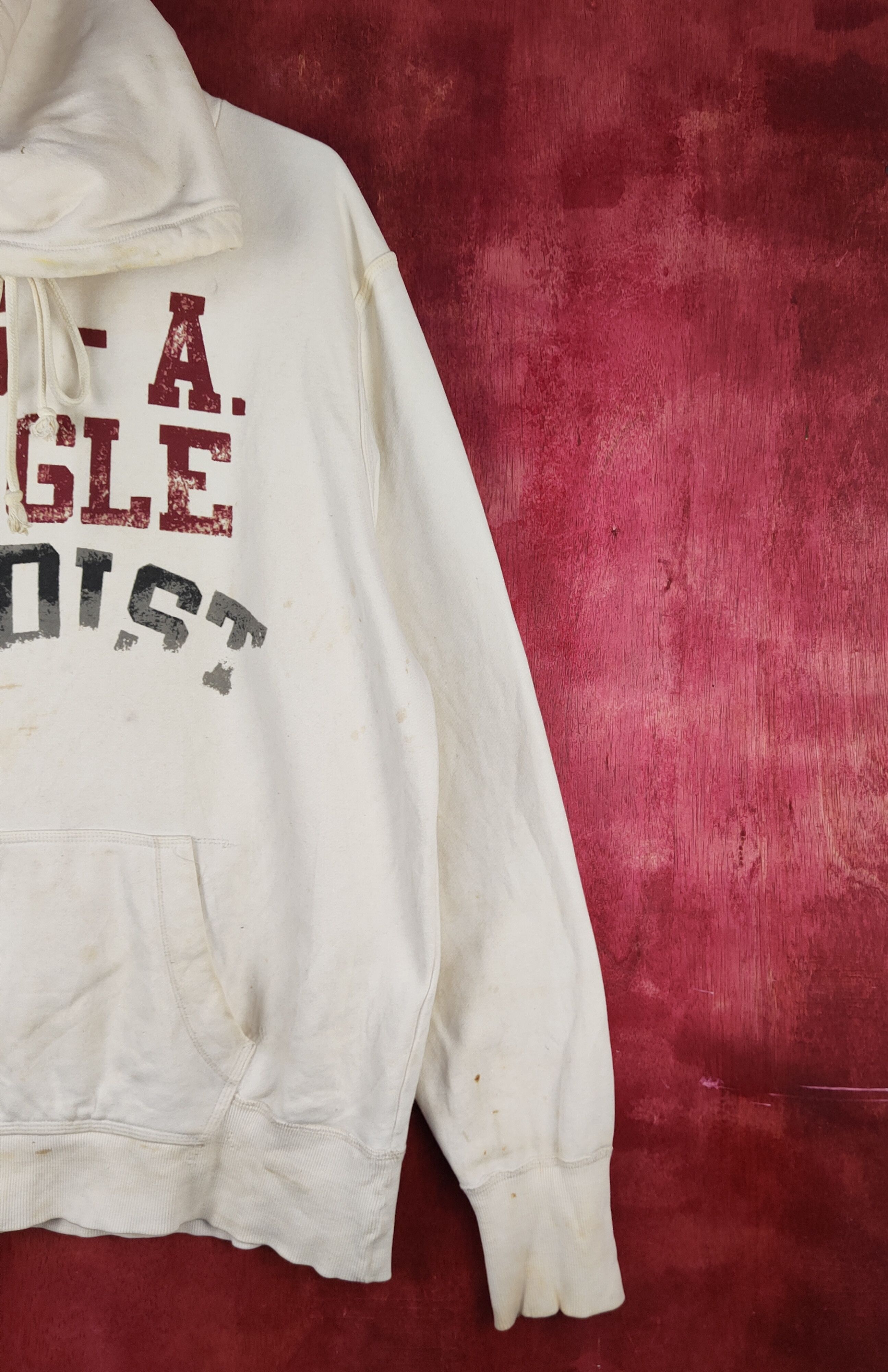 American Eagle Outfitters × Japanese Brand × Vintage American Eagle Outfitters White dirty Sweatshirts #S2041 Size US L / EU 52-54 / 3 - 7 Thumbnail