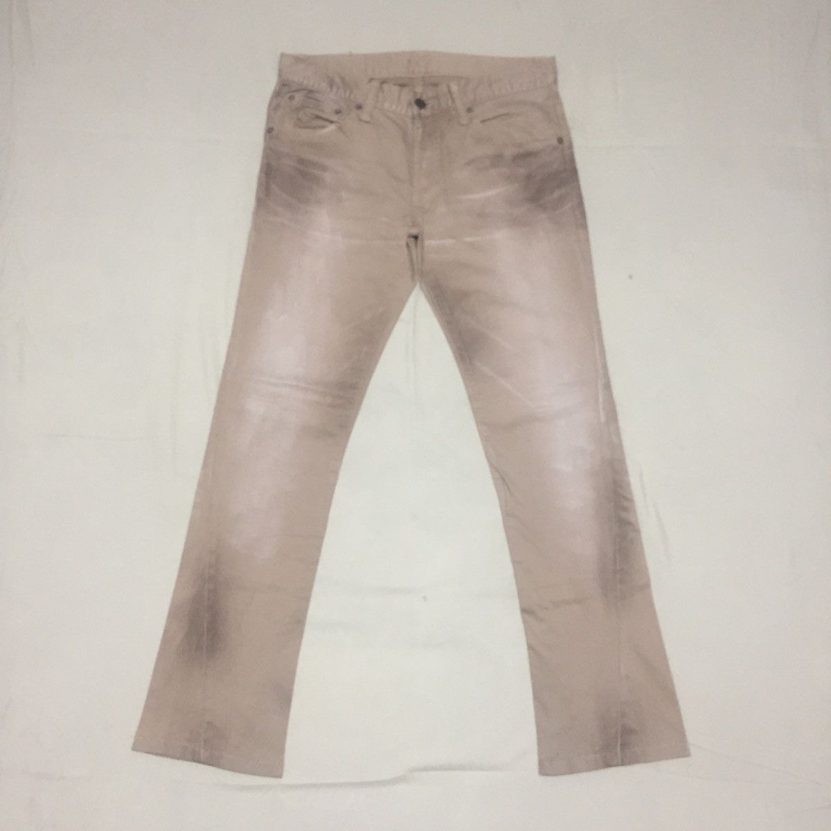 image of Archival Clothing x Tornado Mart Spiral Cut Mudwash Flare Jeans in Brown, Men's (Size 31)