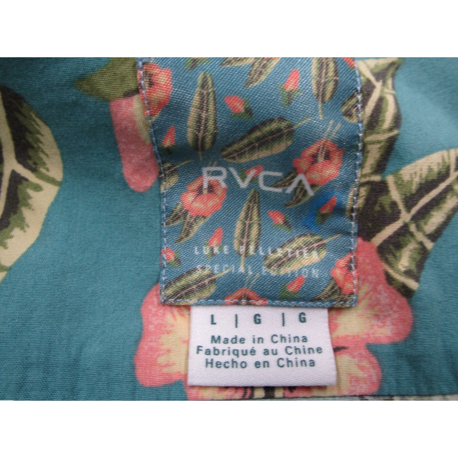 RVCA RVCA Shirt Mens Large Blue Luke Pelletier Special Edition Button-Up Hawaiian Floral Size US L / EU 52-54 / 3 - 3 Thumbnail