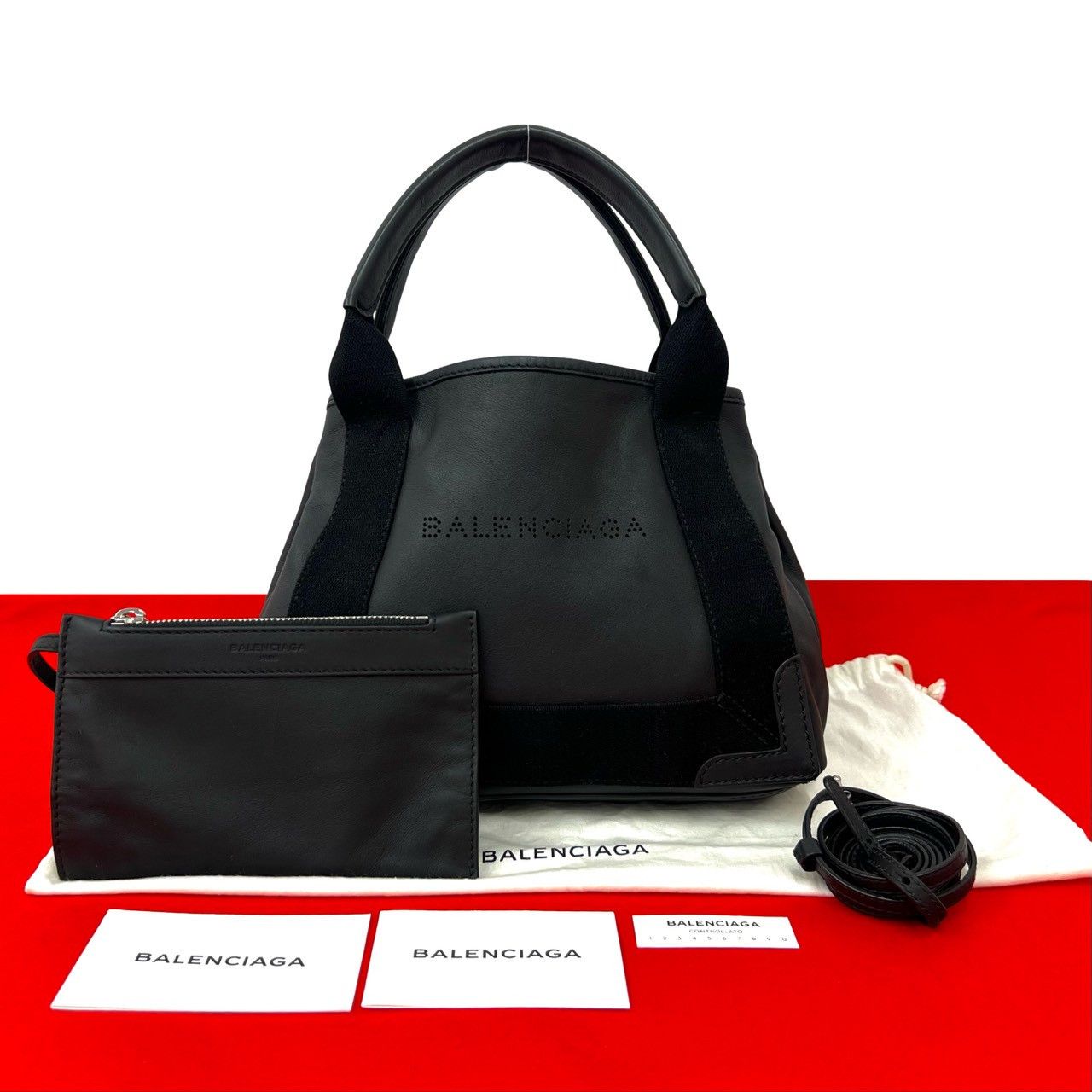 Balenciaga Balenciaga Balenciaga Navy Cabas Leather 2way bag Leather Shoulder Bag DUTY FREE for USA Size ONE SIZE - 1 Thumbnail